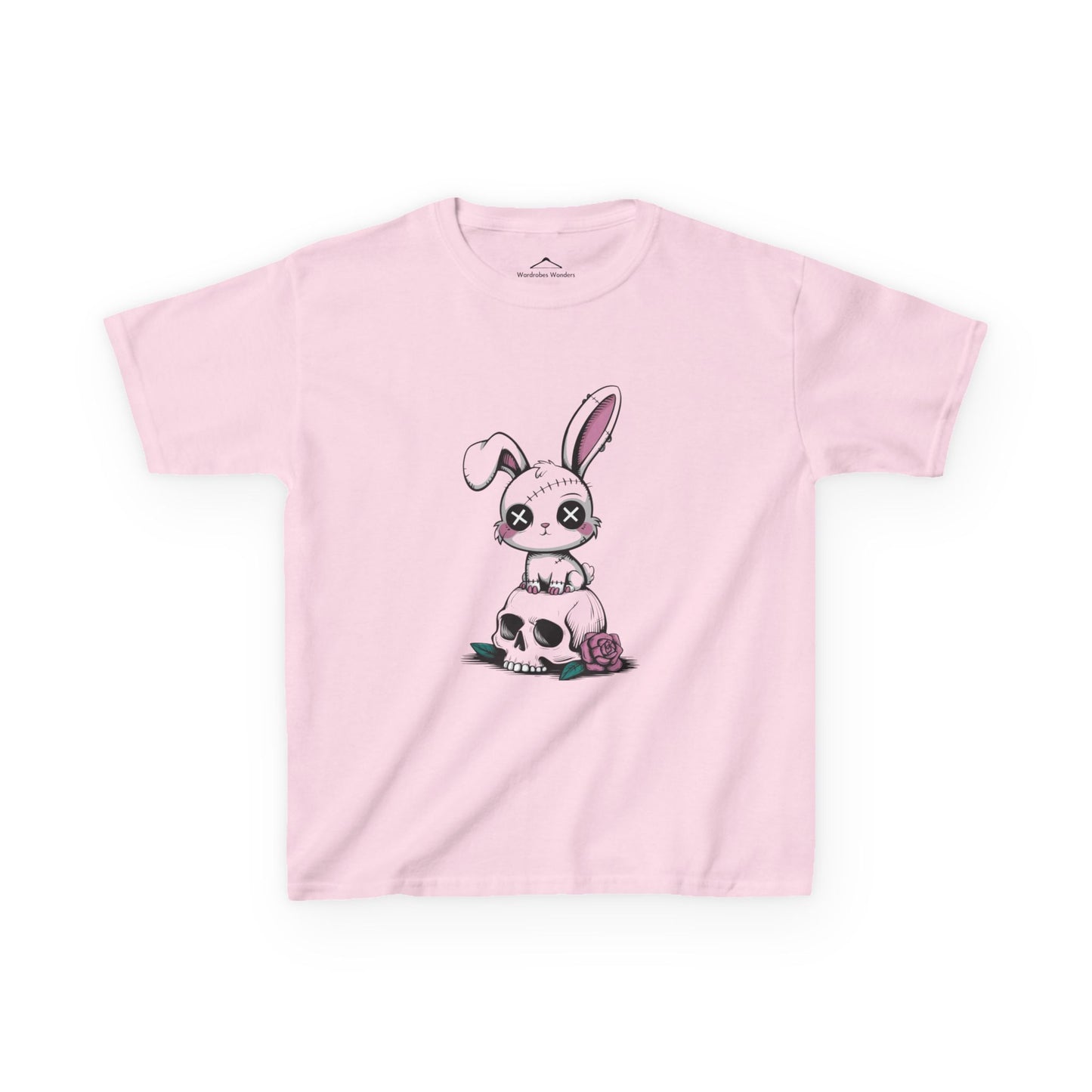 Cute Bunny Skull Kids Tee, Halloween Shirt, Kids T-Shirt, Unique Gift for Kids