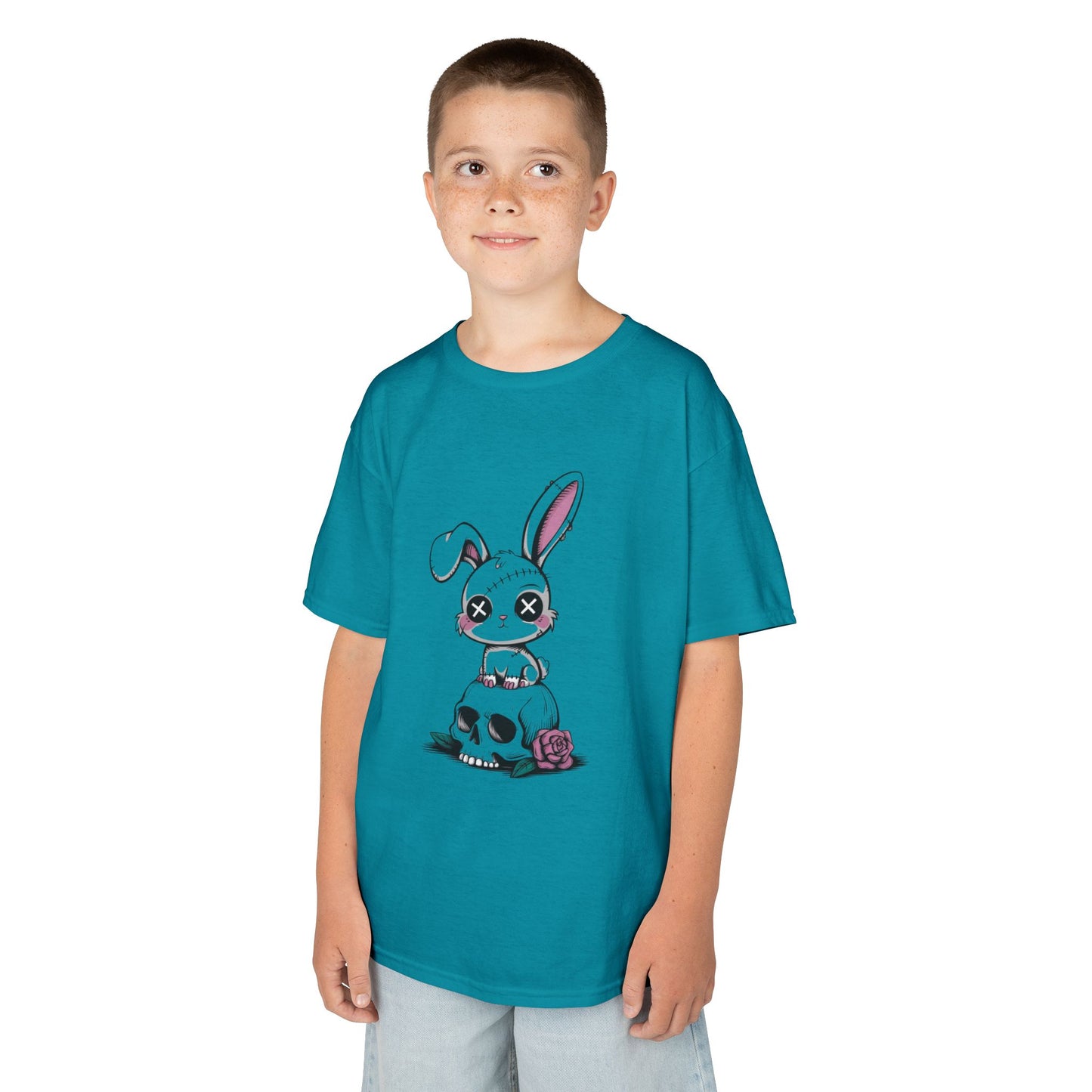 Cute Bunny Skull Kids Tee, Halloween Shirt, Kids T-Shirt, Unique Gift for Kids