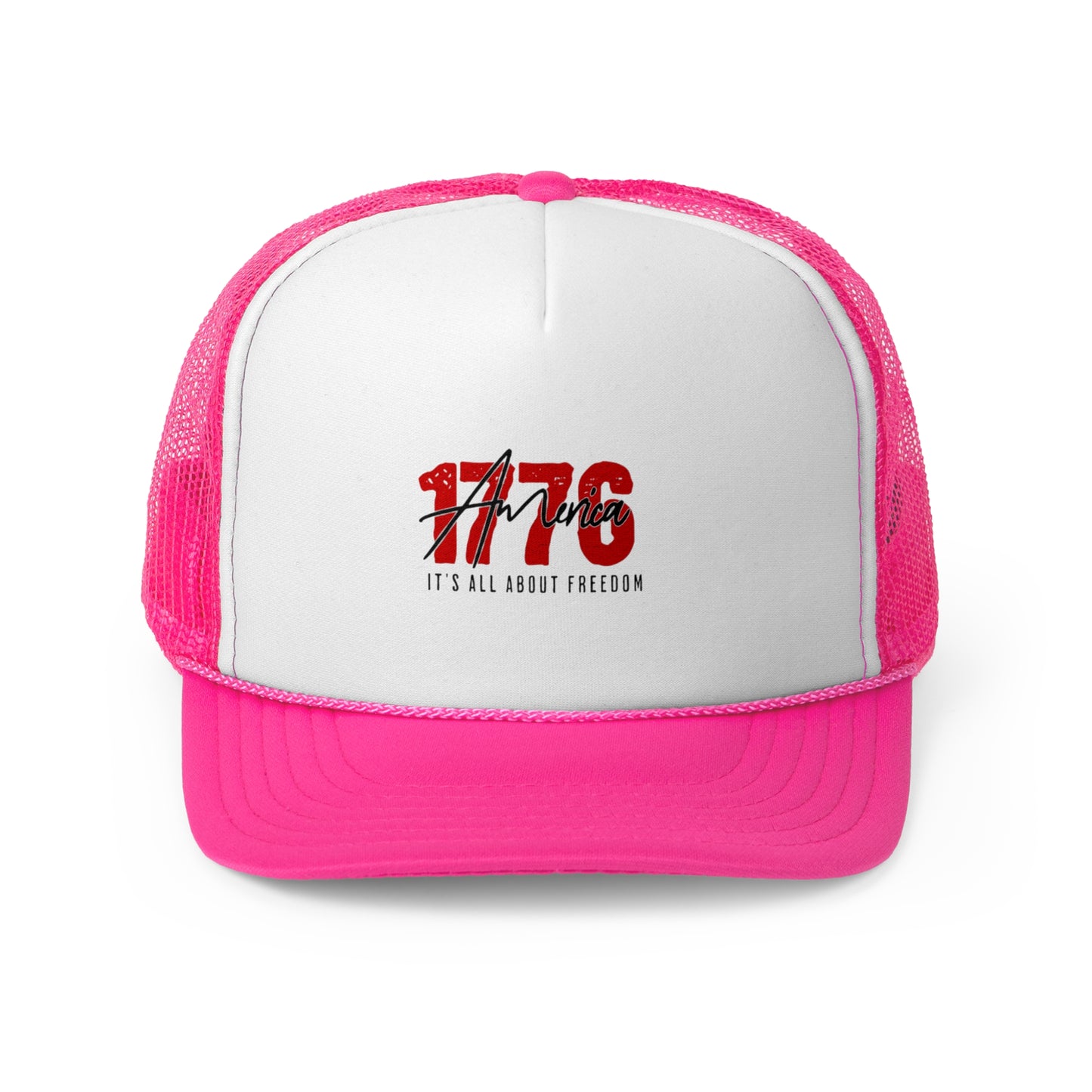 1776 Freedom Trucker Cap - Adjustable Mesh Hat for Patriotic Style
