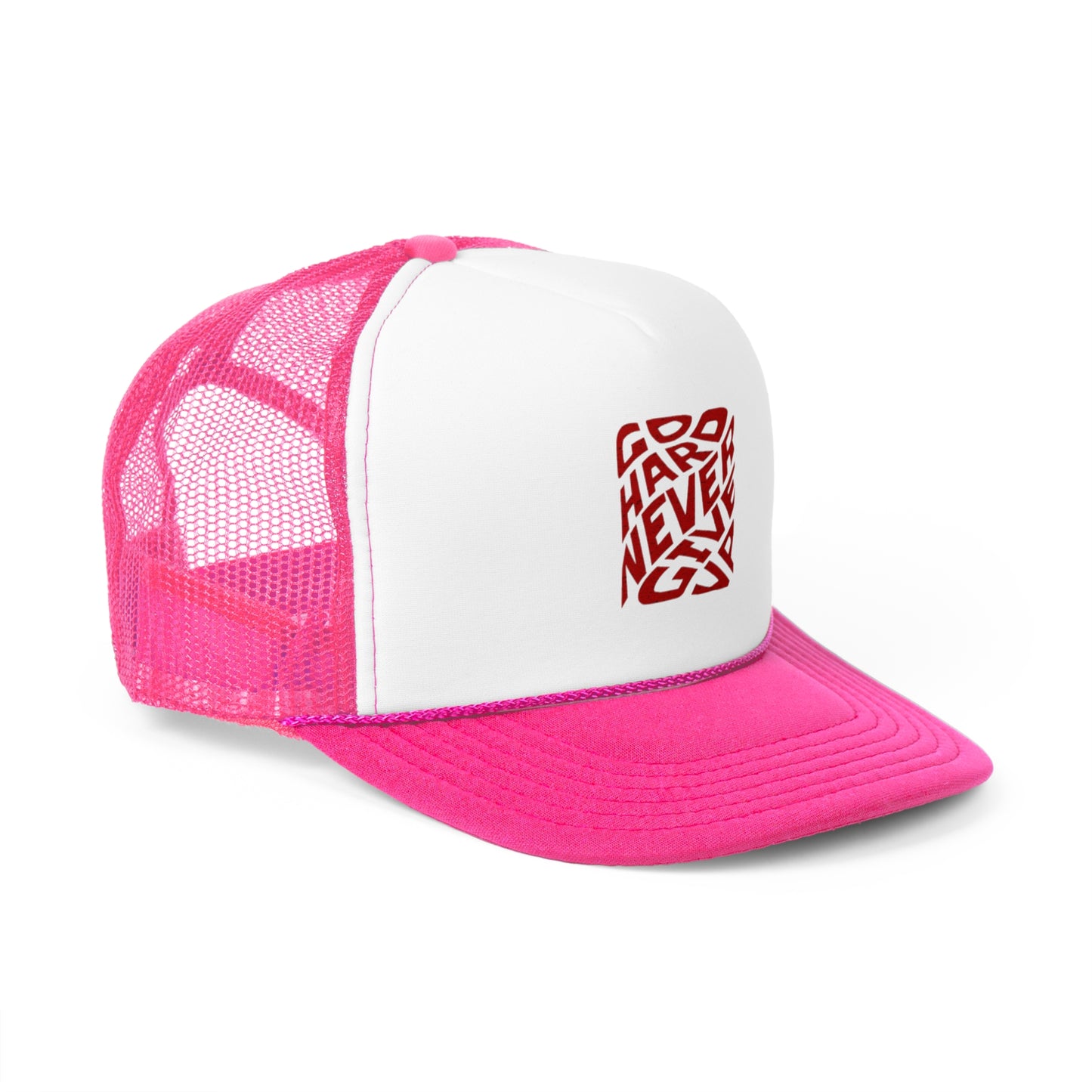 Inspirational Trucker Cap - "Go Hard Never Give Up" Design
