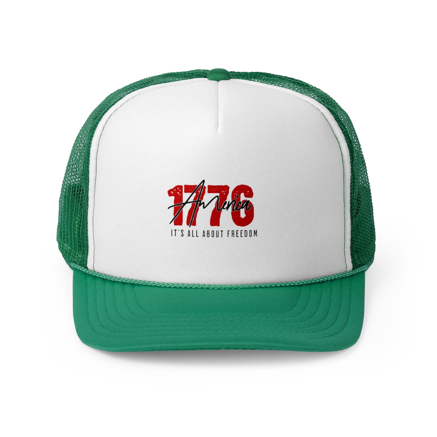 1776 Freedom Trucker Cap - Adjustable Mesh Hat for Patriotic Style