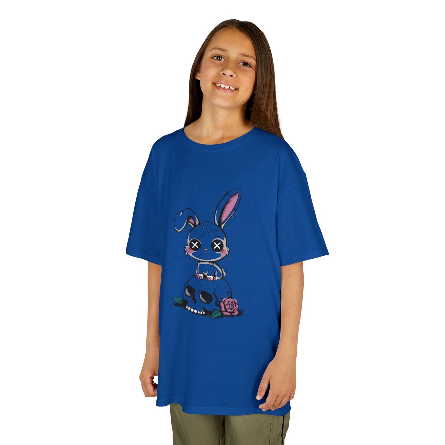 Cute Bunny Skull Kids Tee, Halloween Shirt, Kids T-Shirt, Unique Gift for Kids