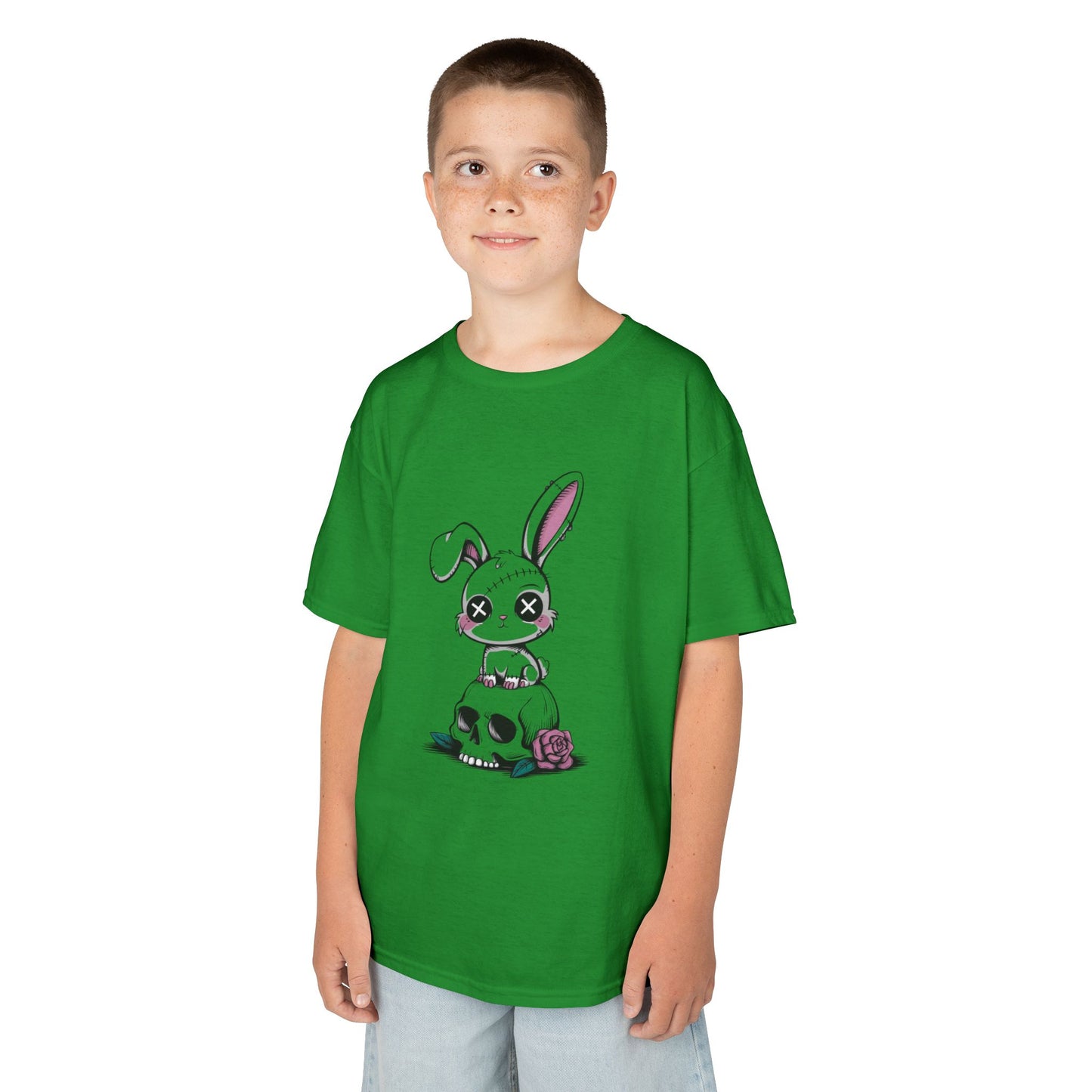 Cute Bunny Skull Kids Tee, Halloween Shirt, Kids T-Shirt, Unique Gift for Kids