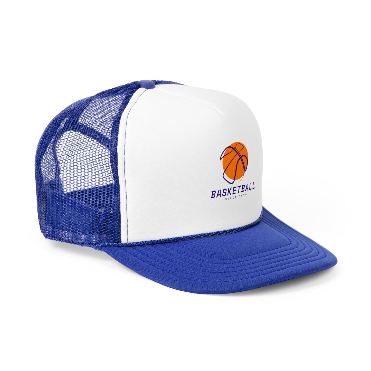 Basketball Trucker Cap - Sporty Mesh Hat with Basketball Graphic