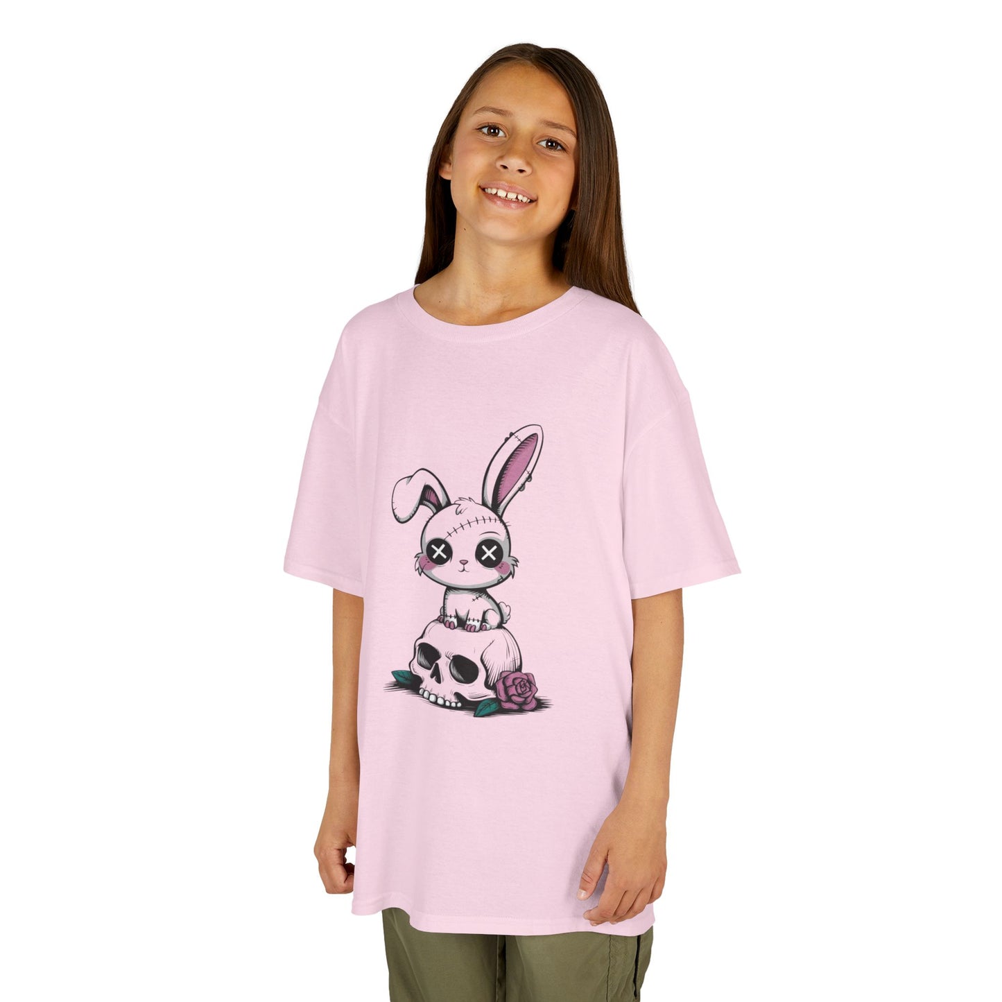 Cute Bunny Skull Kids Tee, Halloween Shirt, Kids T-Shirt, Unique Gift for Kids