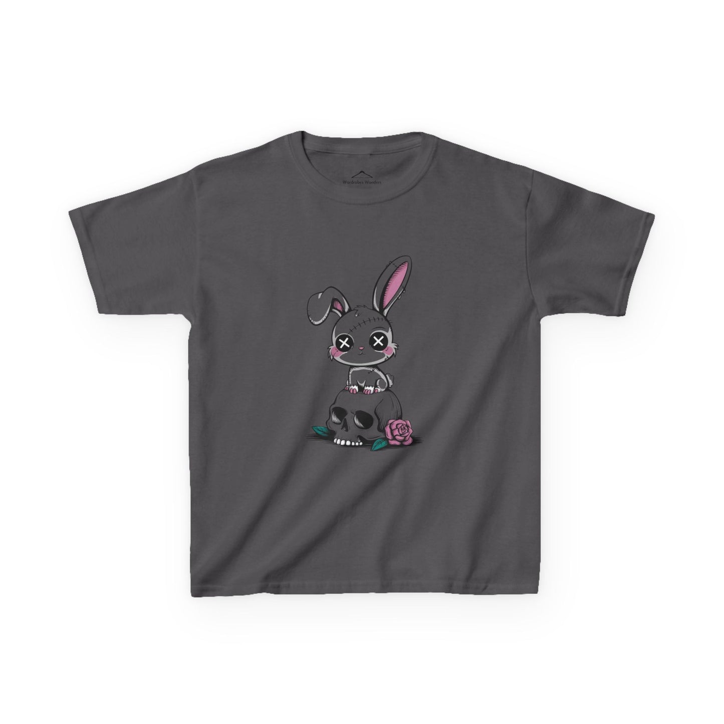Cute Bunny Skull Kids Tee, Halloween Shirt, Kids T-Shirt, Unique Gift for Kids