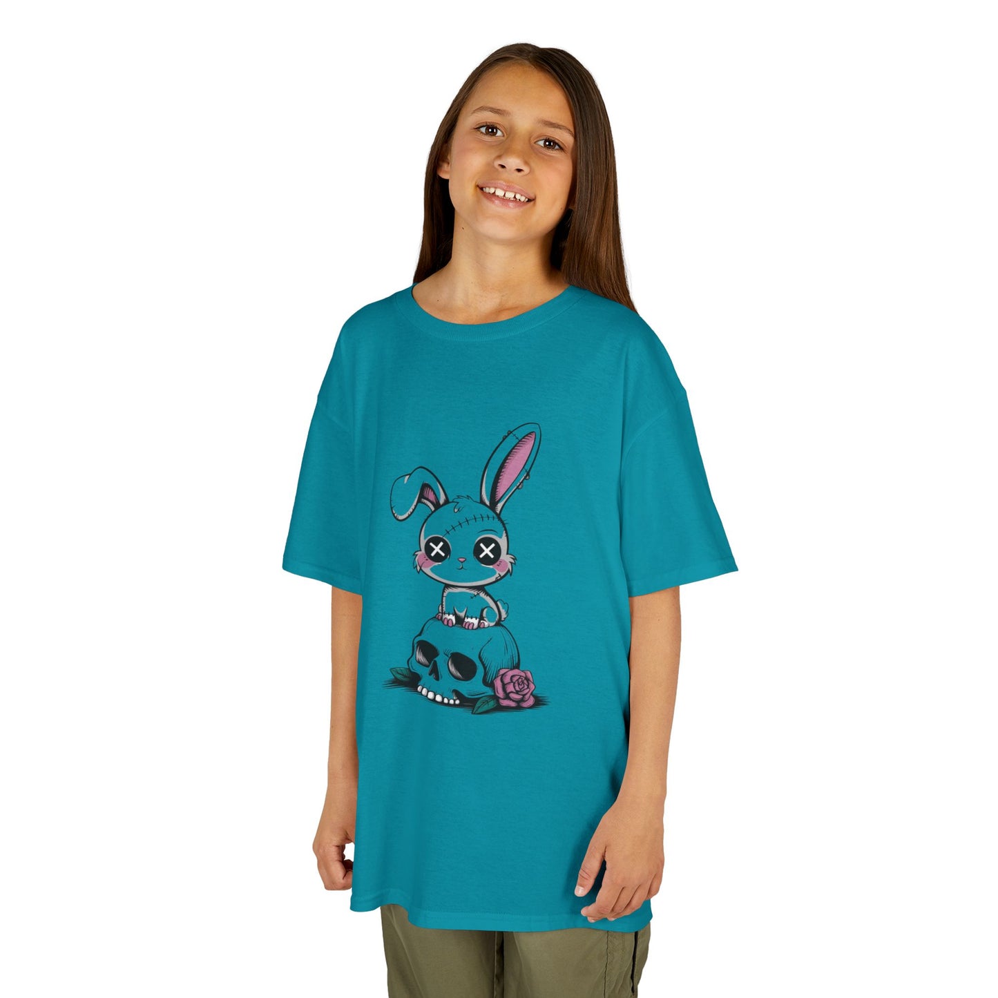 Cute Bunny Skull Kids Tee, Halloween Shirt, Kids T-Shirt, Unique Gift for Kids