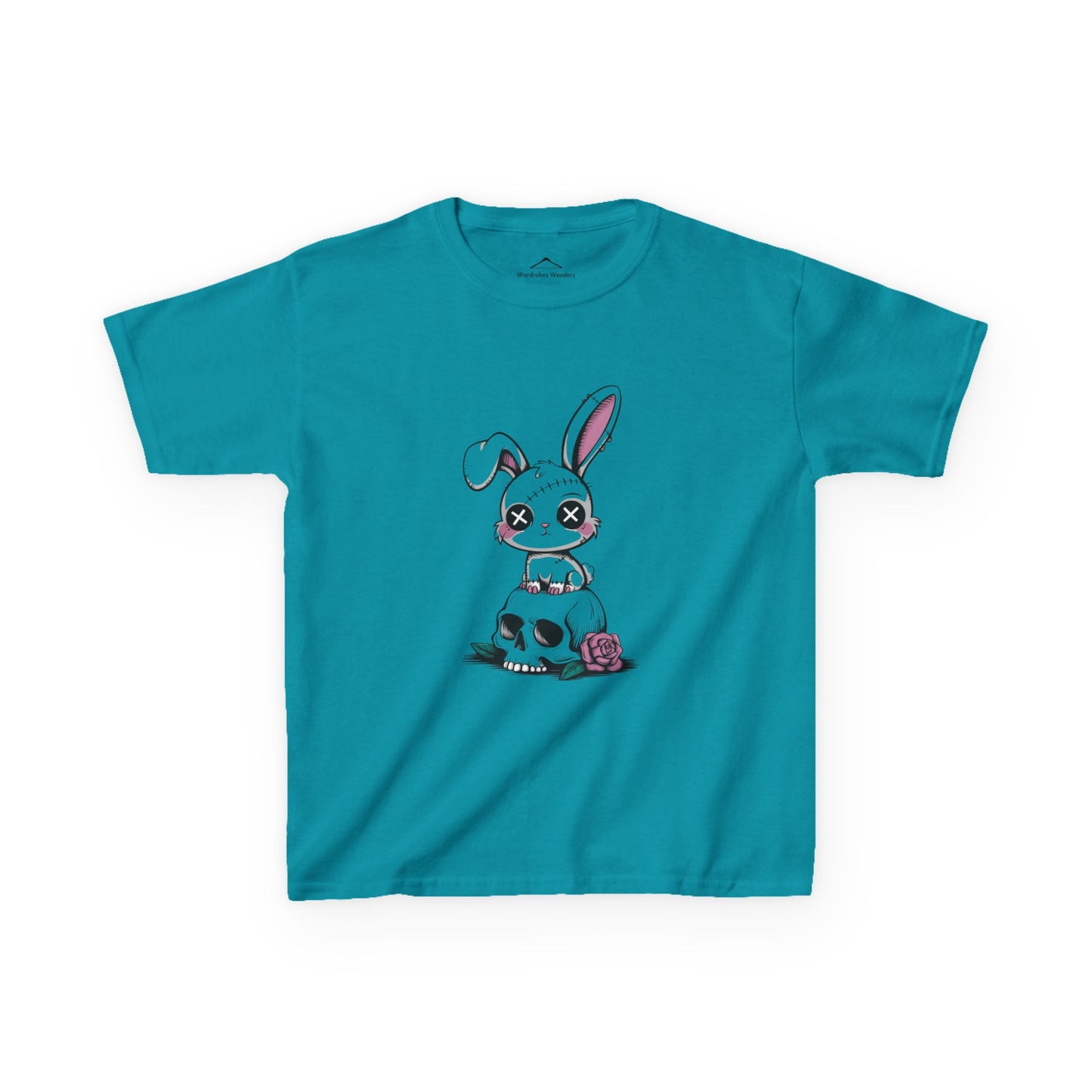 Cute Bunny Skull Kids Tee, Halloween Shirt, Kids T-Shirt, Unique Gift for Kids