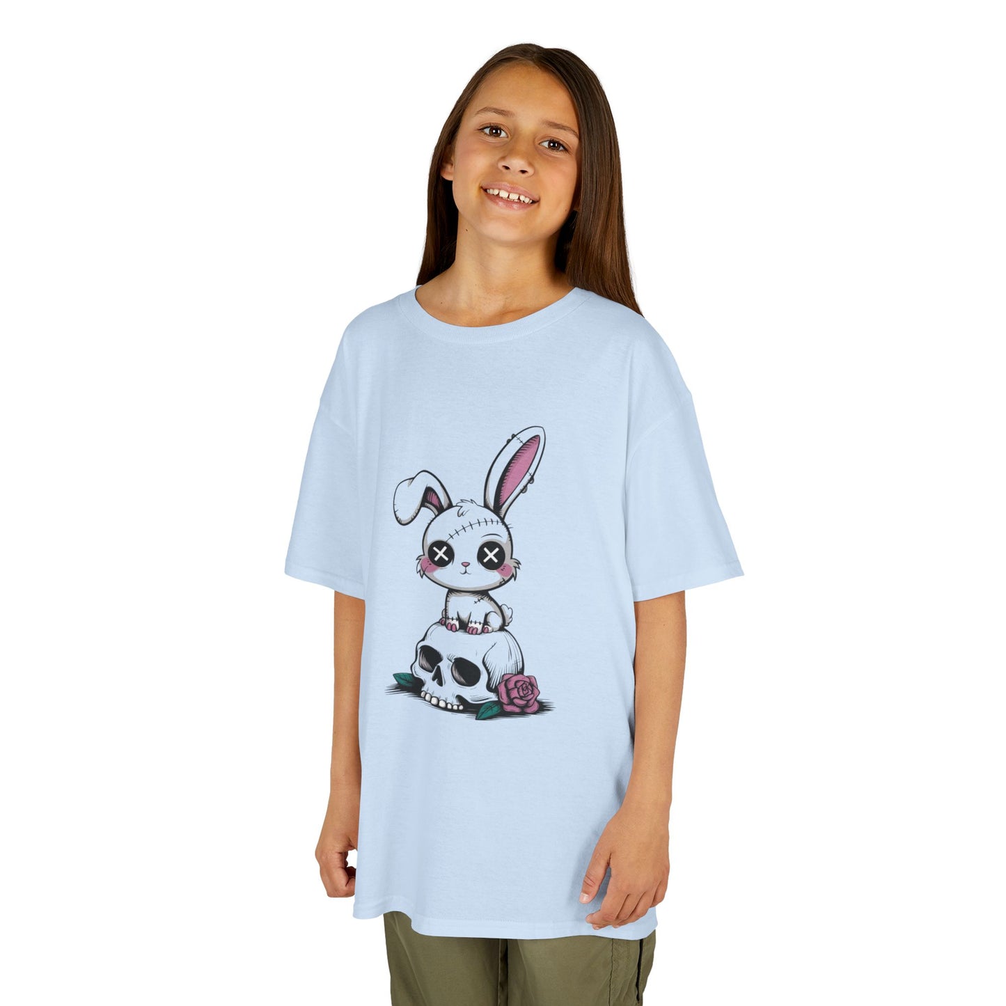 Cute Bunny Skull Kids Tee, Halloween Shirt, Kids T-Shirt, Unique Gift for Kids