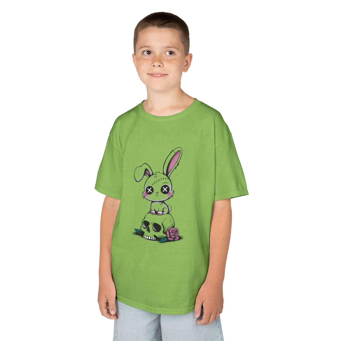 Cute Bunny Skull Kids Tee, Halloween Shirt, Kids T-Shirt, Unique Gift for Kids