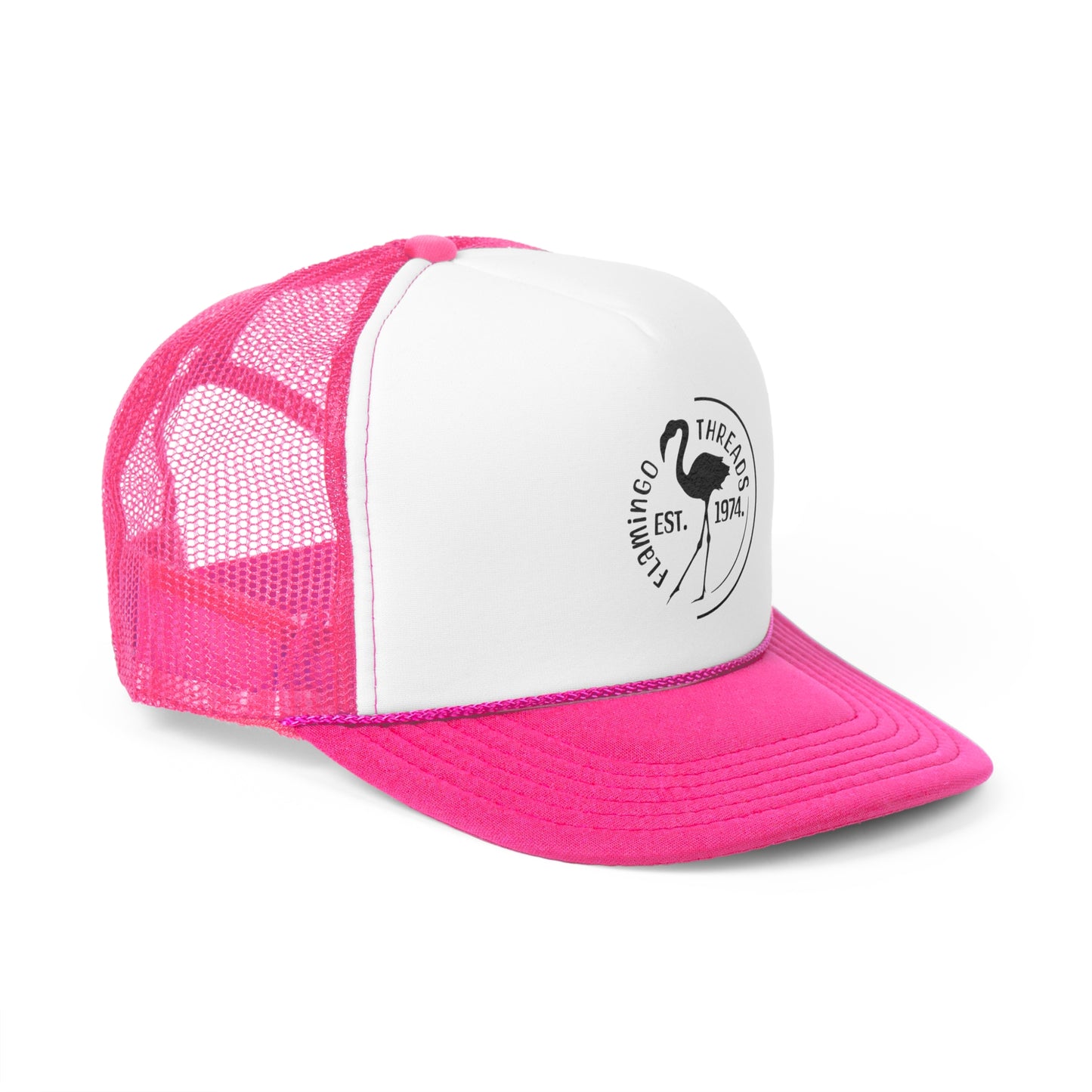 Retro Flamingo Threads Trucker Cap - Stylish Vintage Hat