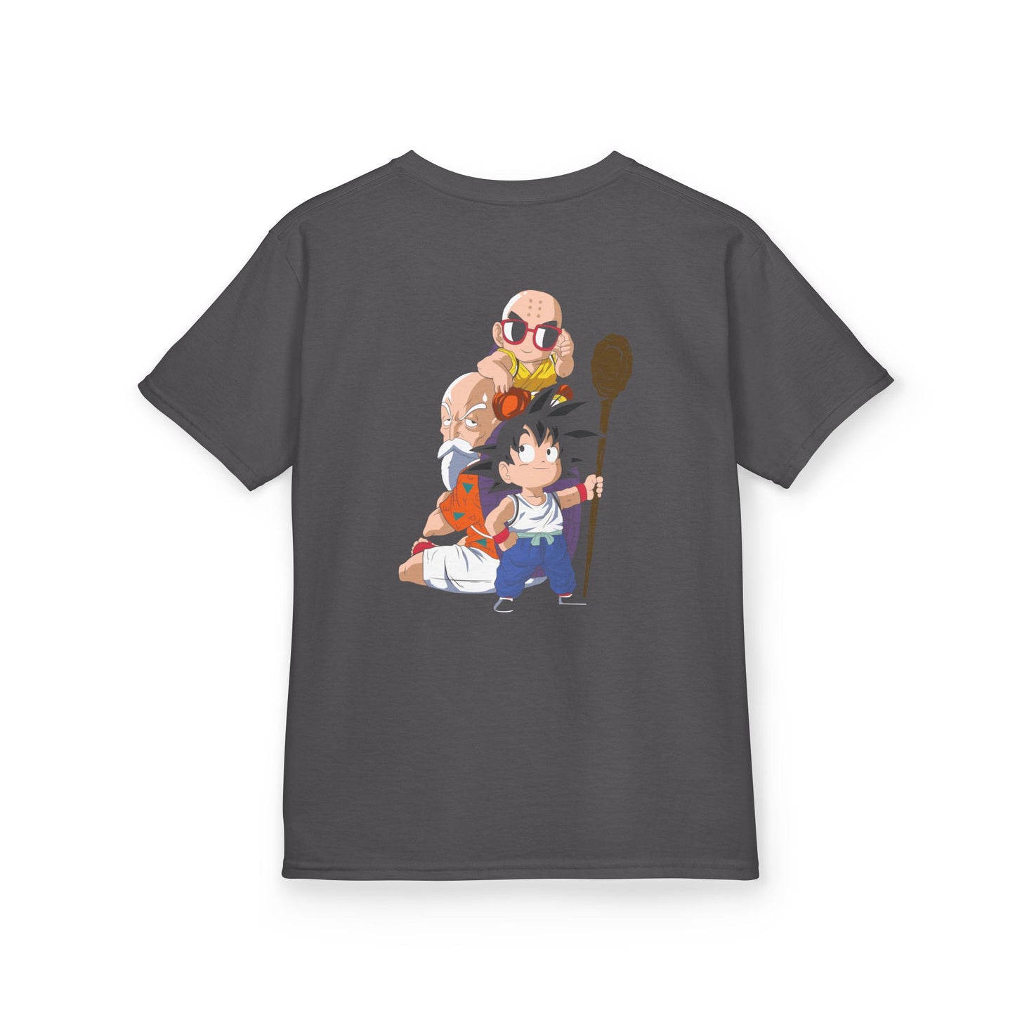 Kids Anime Character Tee - Fun Black Heavy Cotton T-Shirt for Young Fans