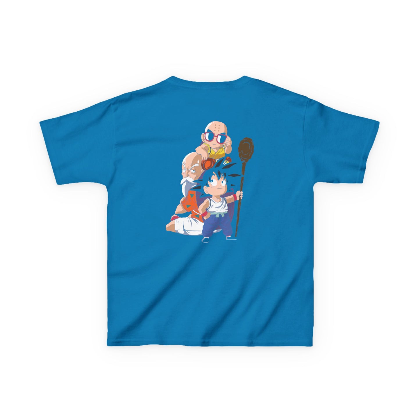 Kids Anime Character Tee - Fun Black Heavy Cotton T-Shirt for Young Fans
