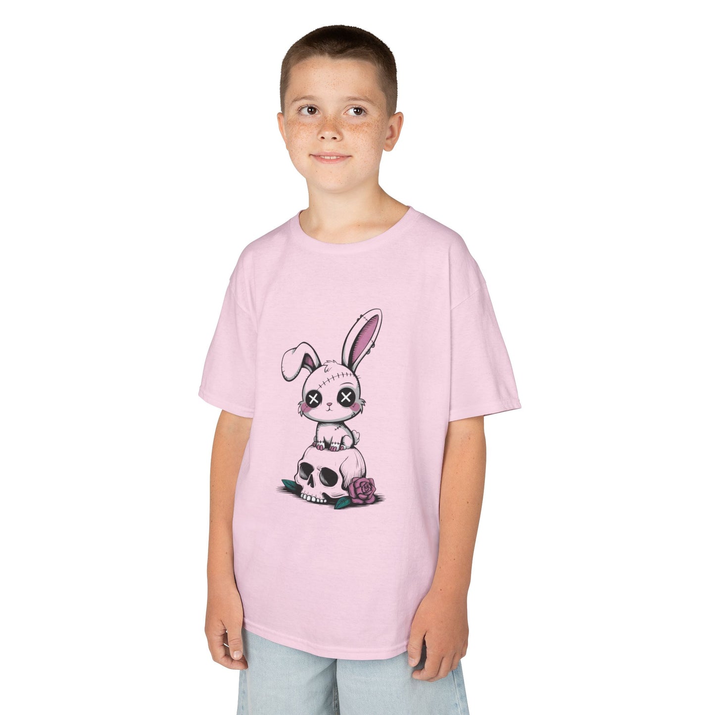 Cute Bunny Skull Kids Tee, Halloween Shirt, Kids T-Shirt, Unique Gift for Kids
