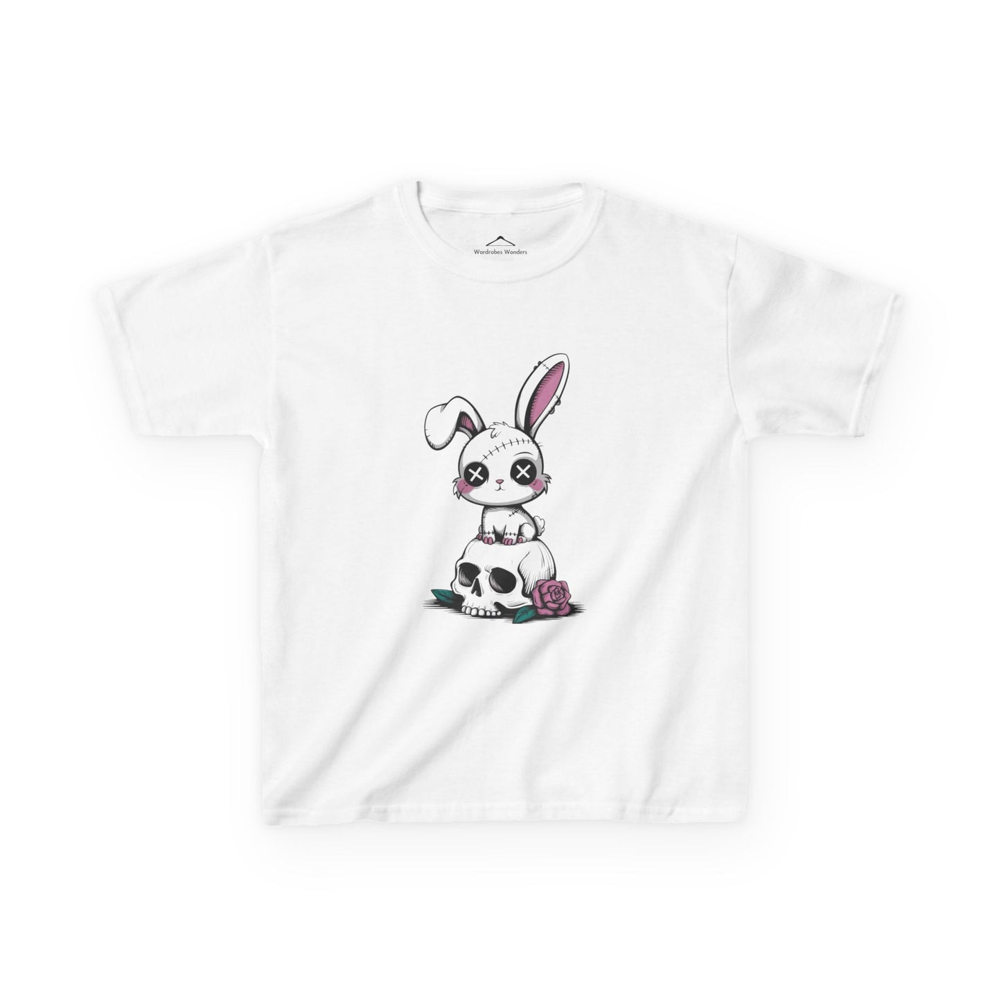 Cute Bunny Skull Kids Tee, Halloween Shirt, Kids T-Shirt, Unique Gift for Kids