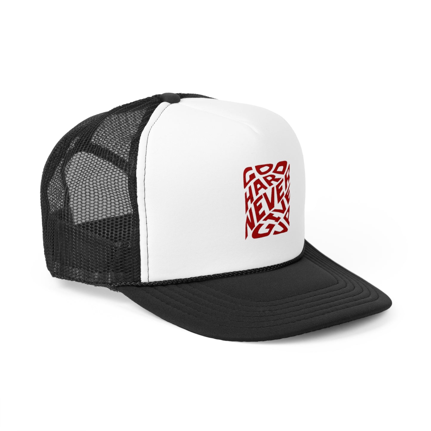 Inspirational Trucker Cap - "Go Hard Never Give Up" Design