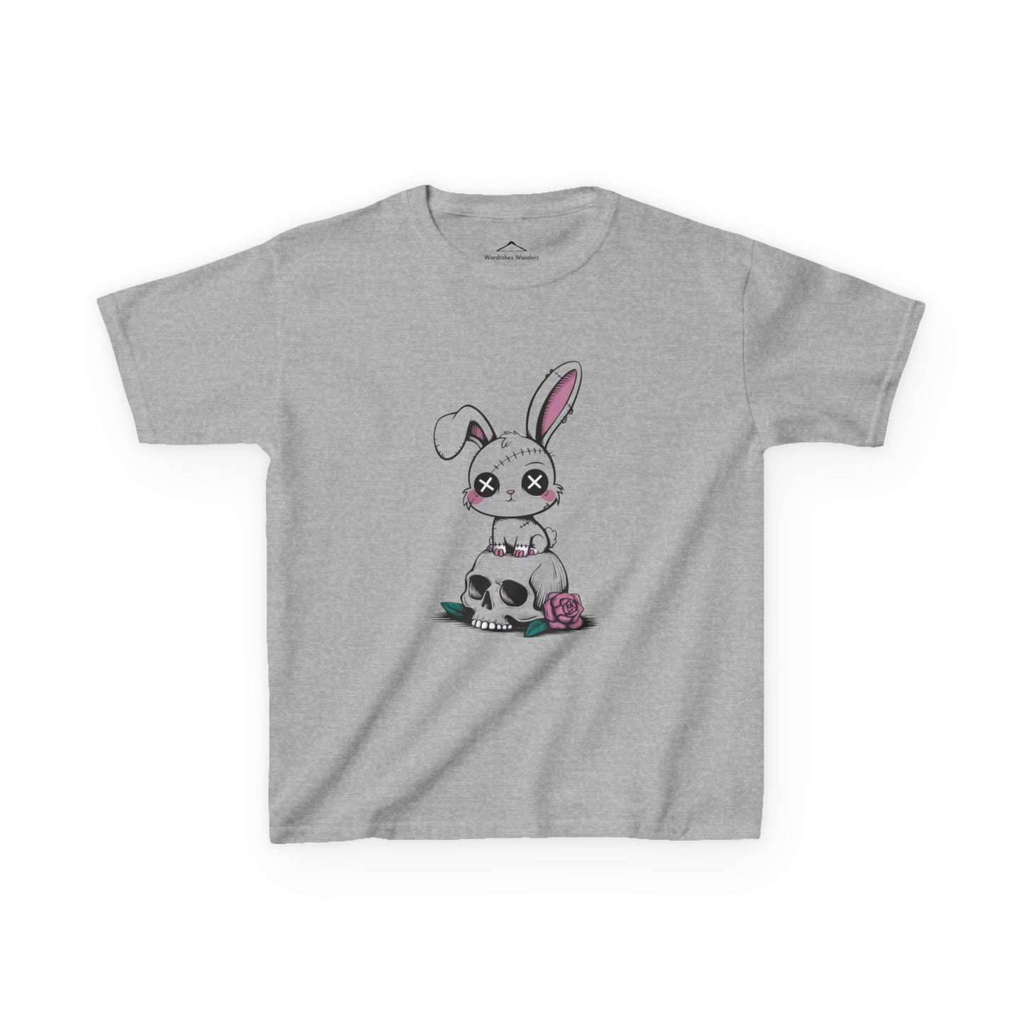 Cute Bunny Skull Kids Tee, Halloween Shirt, Kids T-Shirt, Unique Gift for Kids