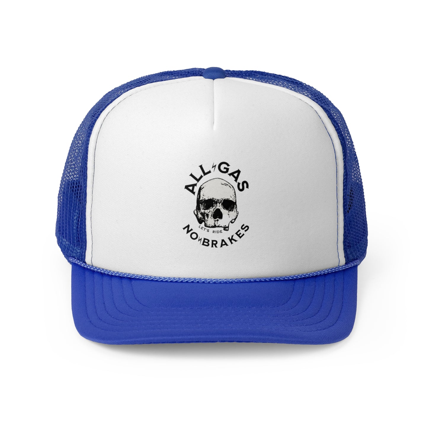 Motorbike Enthusiasts Trucker Cap - All Gas No Brakes Skull Design