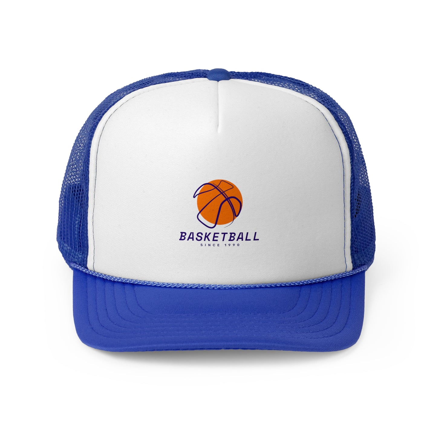 Basketball Trucker Cap - Sporty Mesh Hat with Basketball Graphic