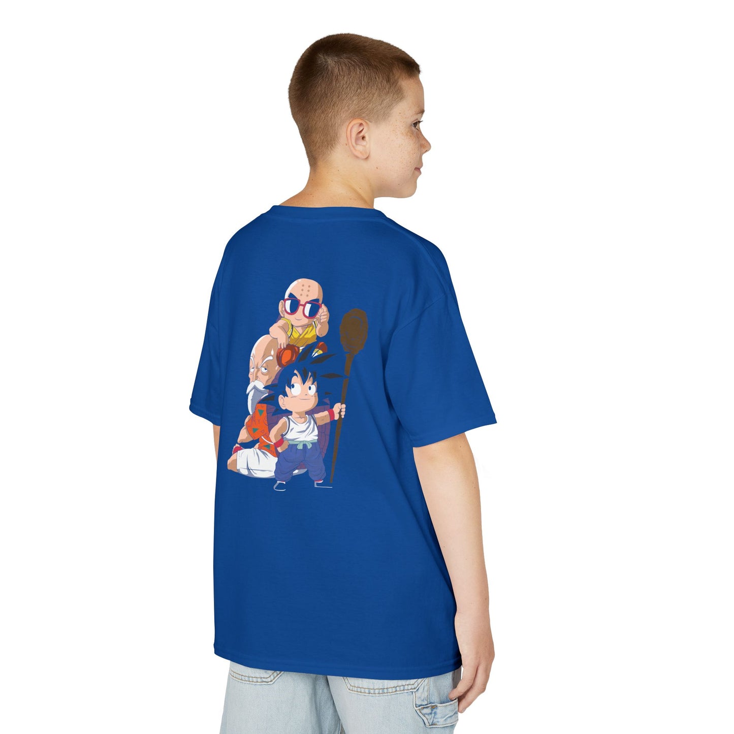 Kids Anime Character Tee - Fun Black Heavy Cotton T-Shirt for Young Fans