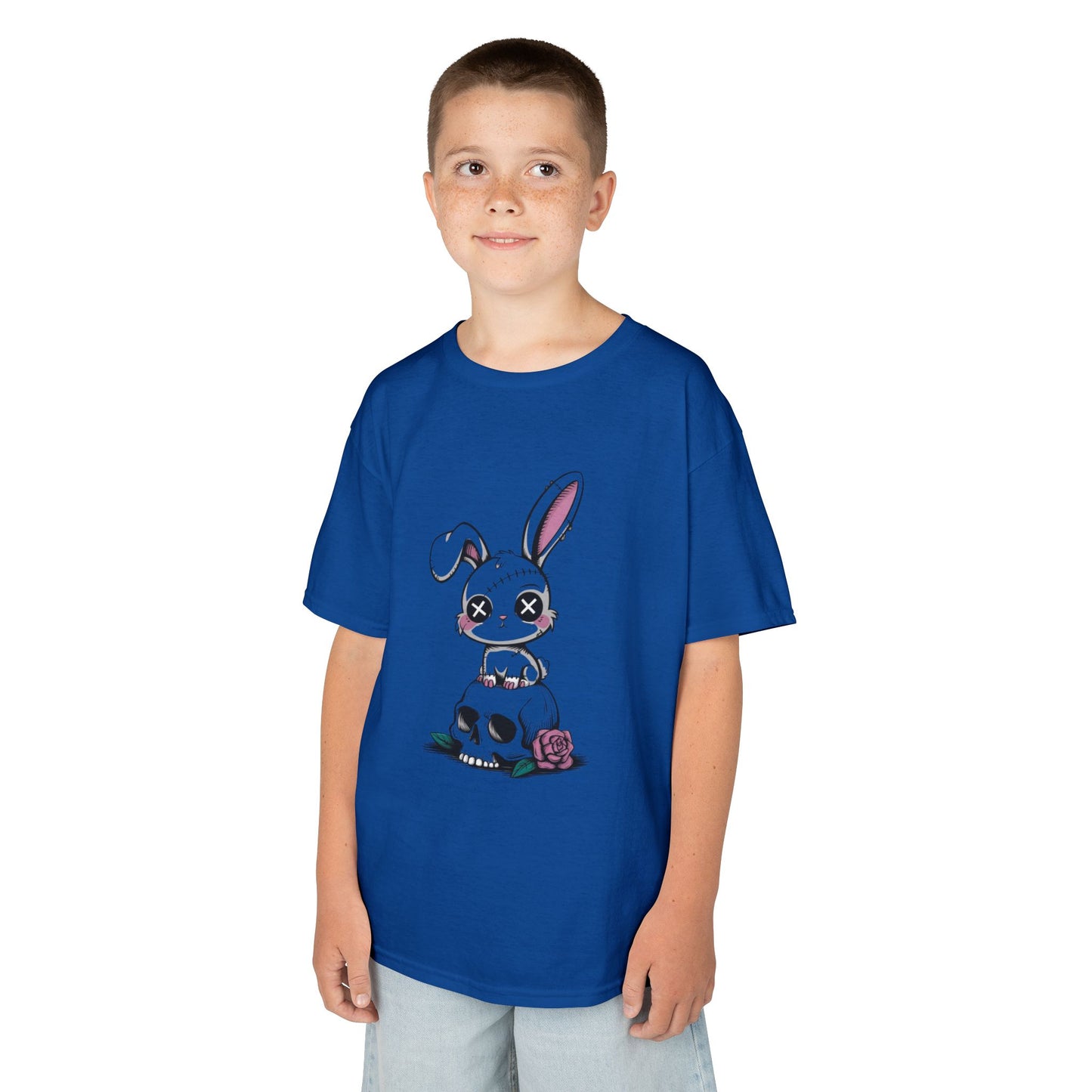 Cute Bunny Skull Kids Tee, Halloween Shirt, Kids T-Shirt, Unique Gift for Kids