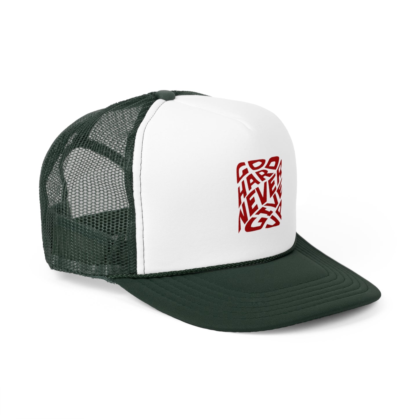 Inspirational Trucker Cap - "Go Hard Never Give Up" Design