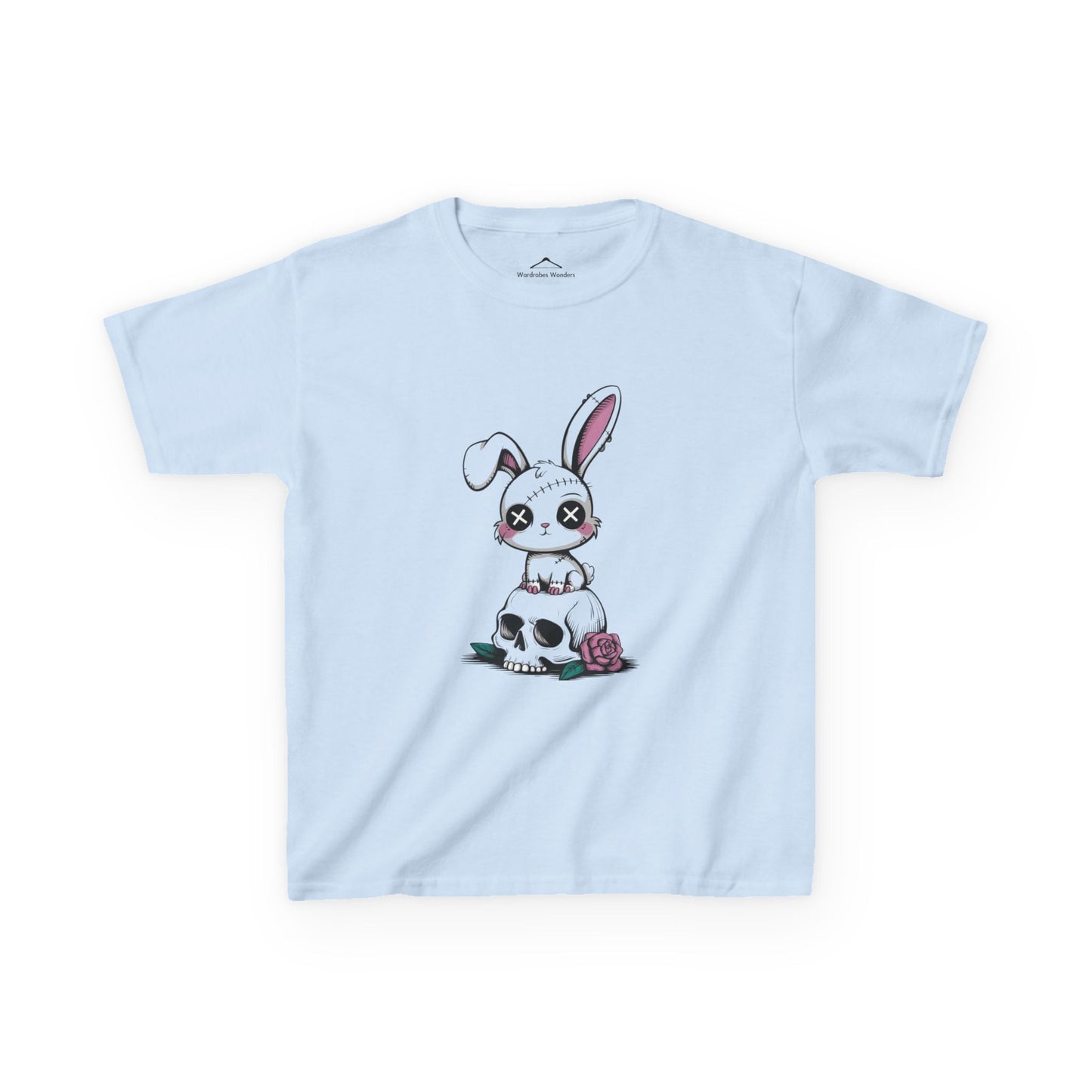 Cute Bunny Skull Kids Tee, Halloween Shirt, Kids T-Shirt, Unique Gift for Kids