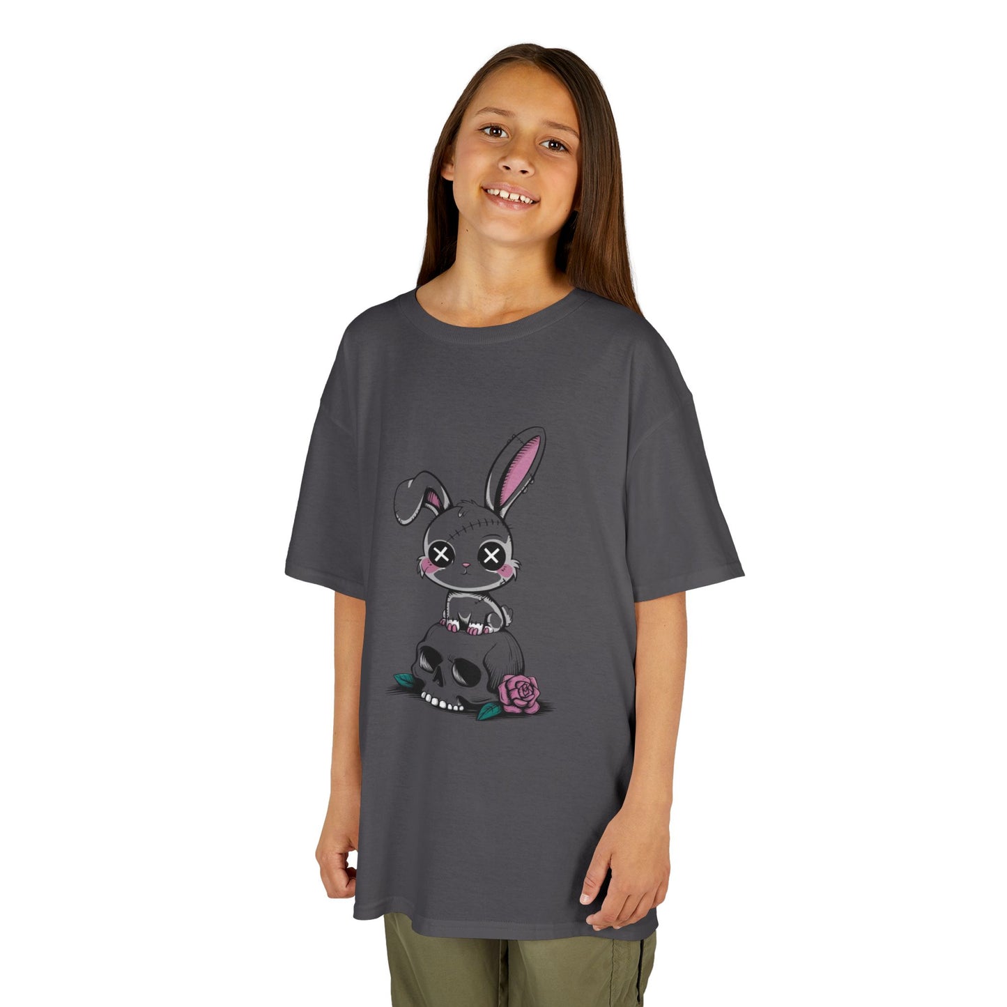 Cute Bunny Skull Kids Tee, Halloween Shirt, Kids T-Shirt, Unique Gift for Kids
