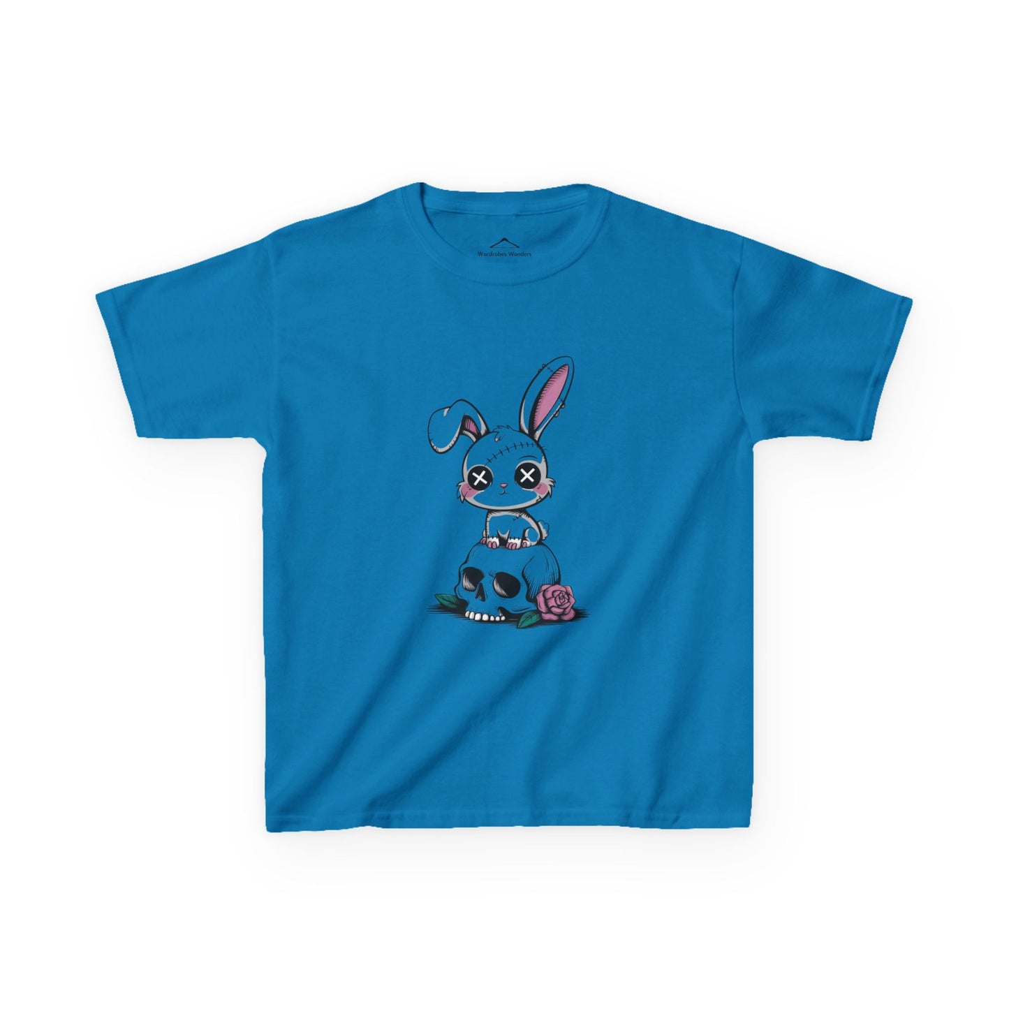 Cute Bunny Skull Kids Tee, Halloween Shirt, Kids T-Shirt, Unique Gift for Kids