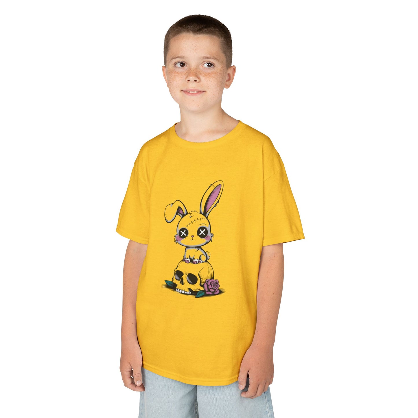 Cute Bunny Skull Kids Tee, Halloween Shirt, Kids T-Shirt, Unique Gift for Kids