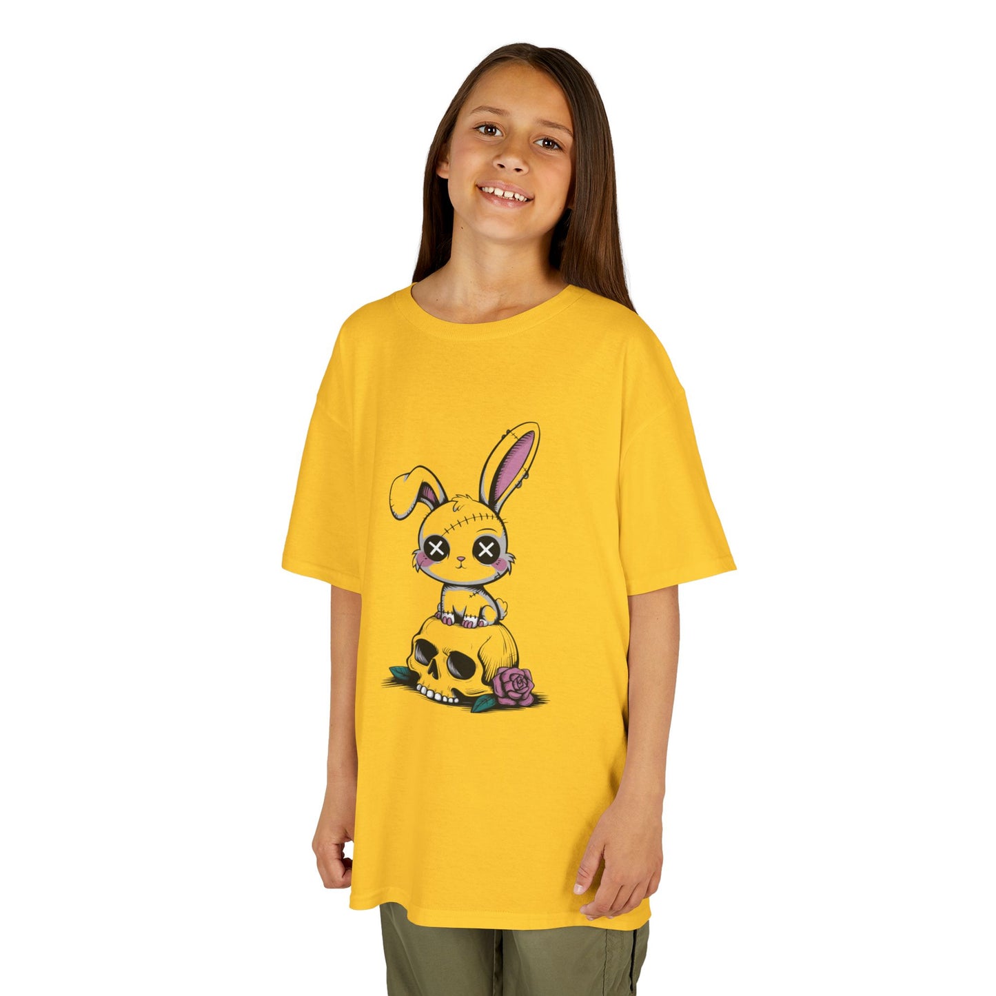 Cute Bunny Skull Kids Tee, Halloween Shirt, Kids T-Shirt, Unique Gift for Kids