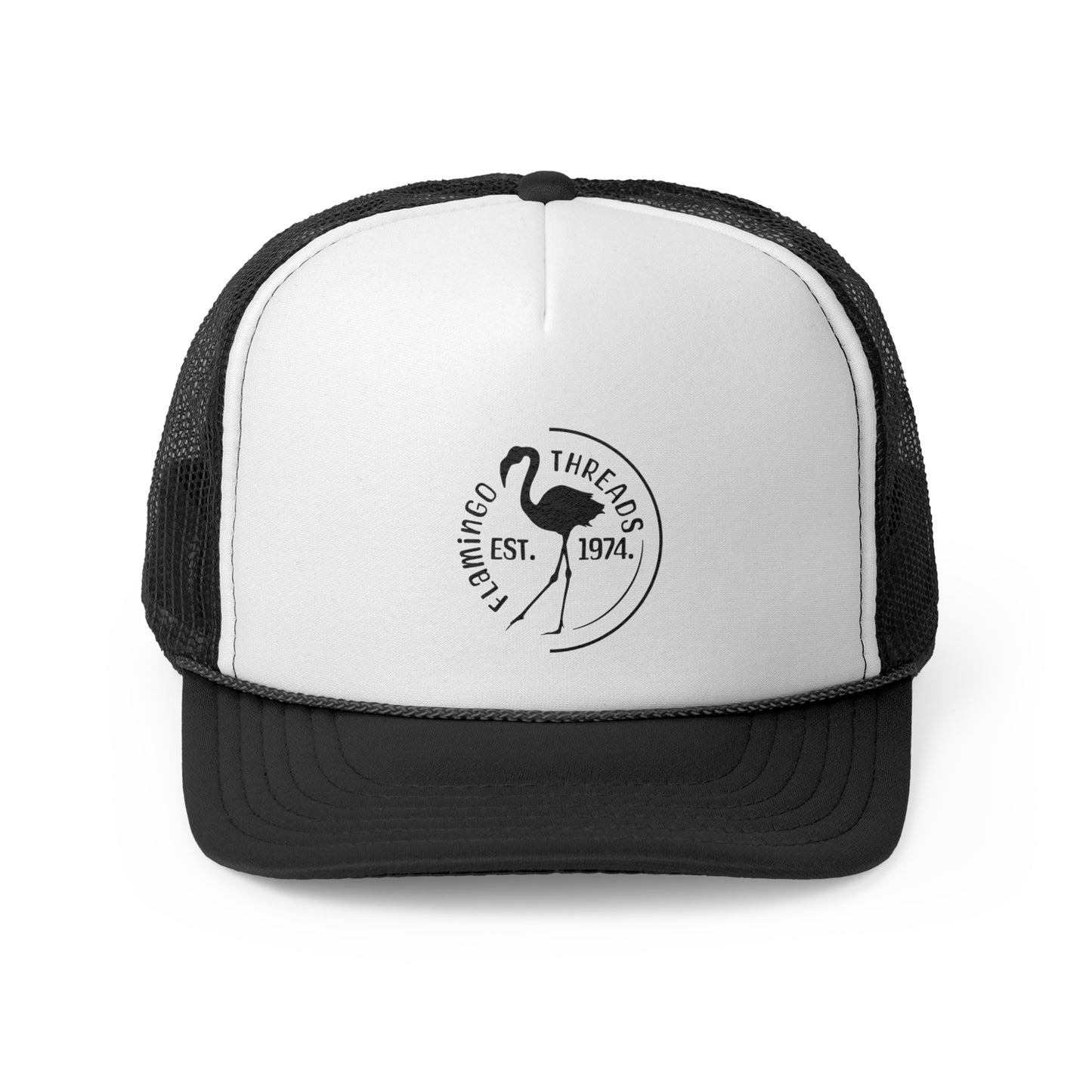 Retro Flamingo Threads Trucker Cap - Stylish Vintage Hat