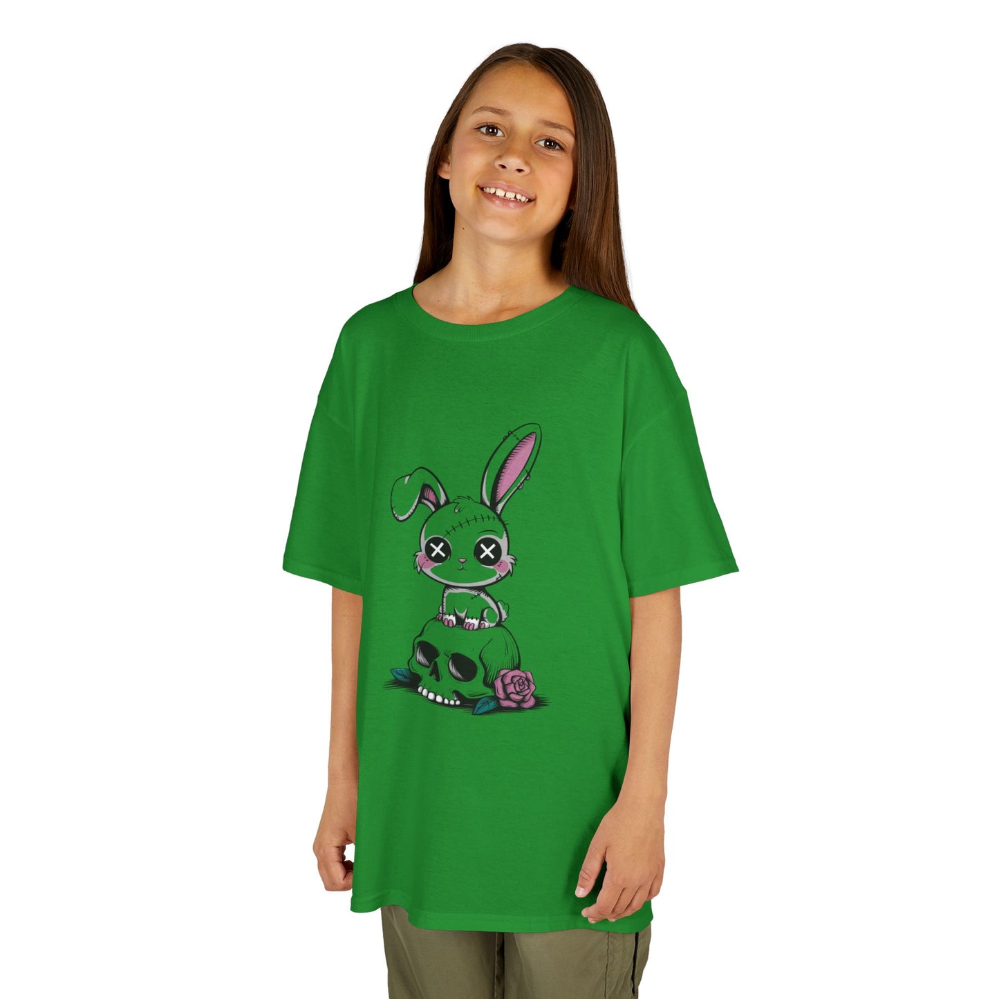Cute Bunny Skull Kids Tee, Halloween Shirt, Kids T-Shirt, Unique Gift for Kids