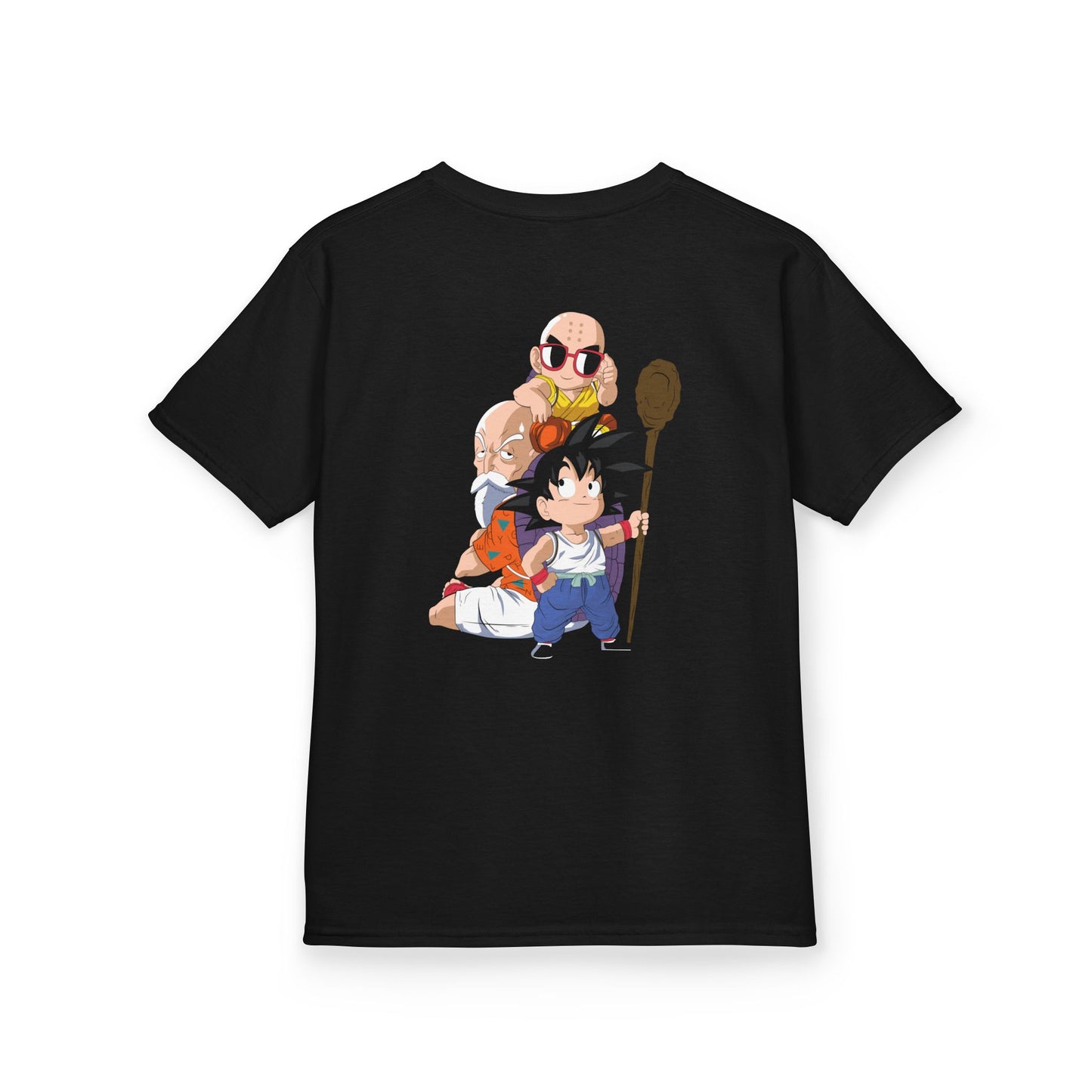 Kids Anime Character Tee - Fun Black Heavy Cotton T-Shirt for Young Fans