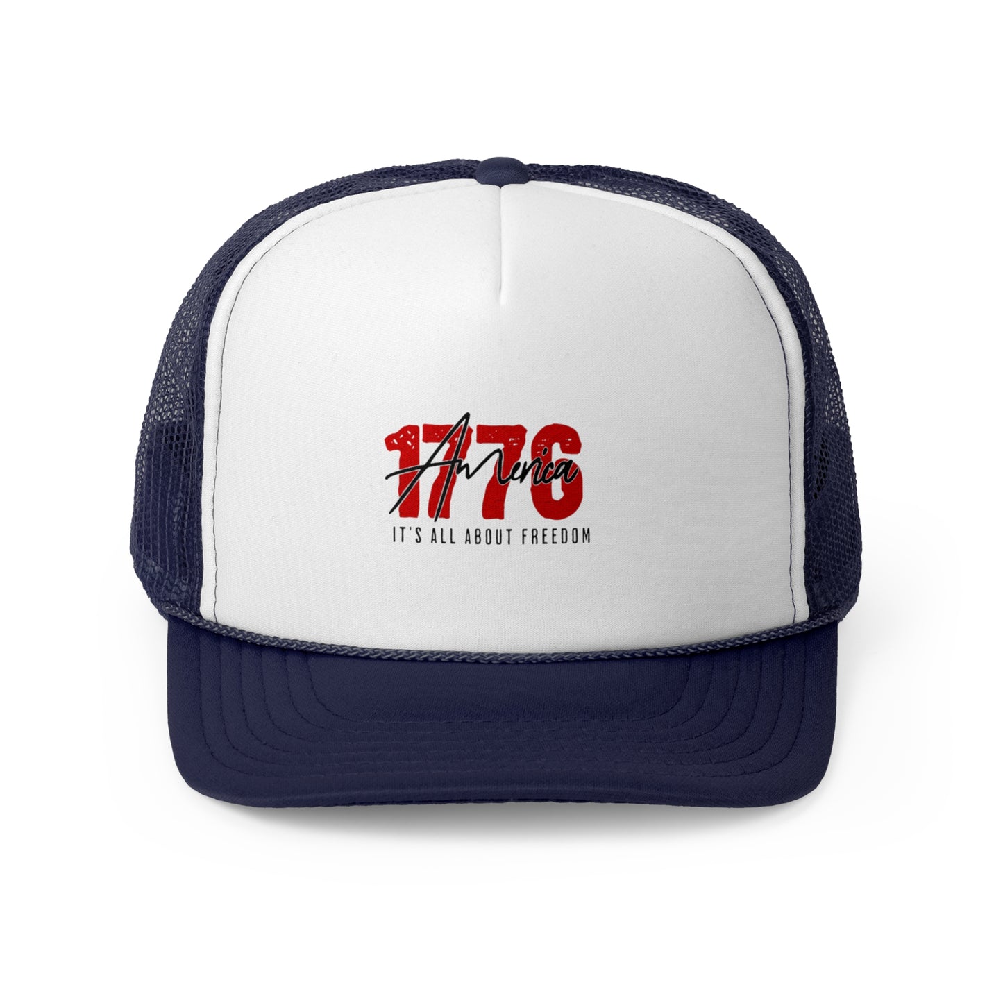1776 Freedom Trucker Cap - Adjustable Mesh Hat for Patriotic Style