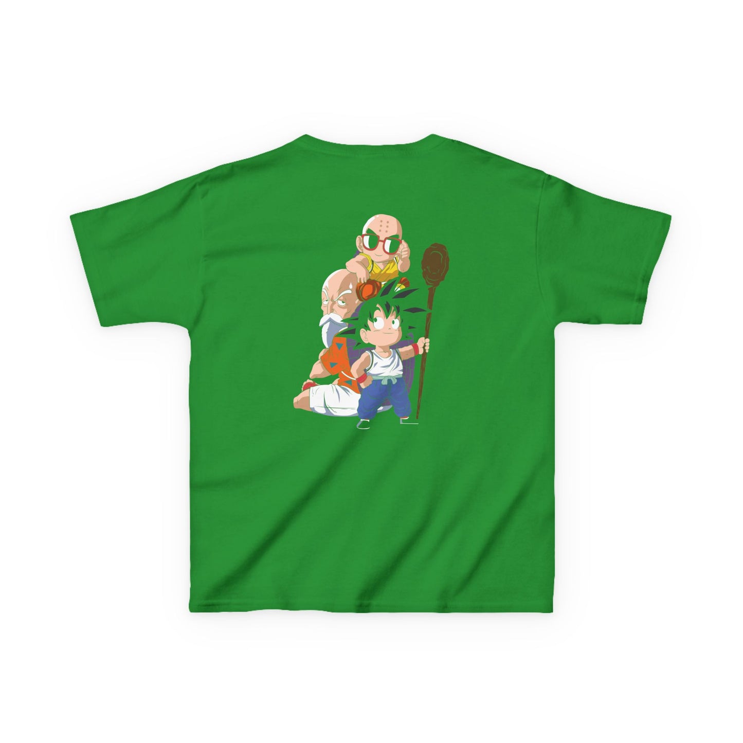 Kids Anime Character Tee - Fun Black Heavy Cotton T-Shirt for Young Fans