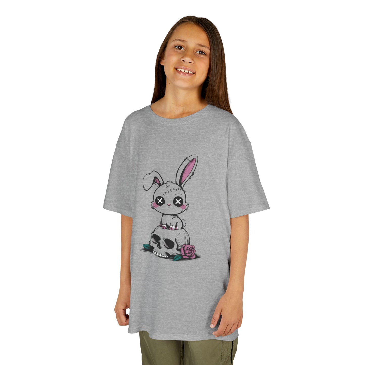 Cute Bunny Skull Kids Tee, Halloween Shirt, Kids T-Shirt, Unique Gift for Kids