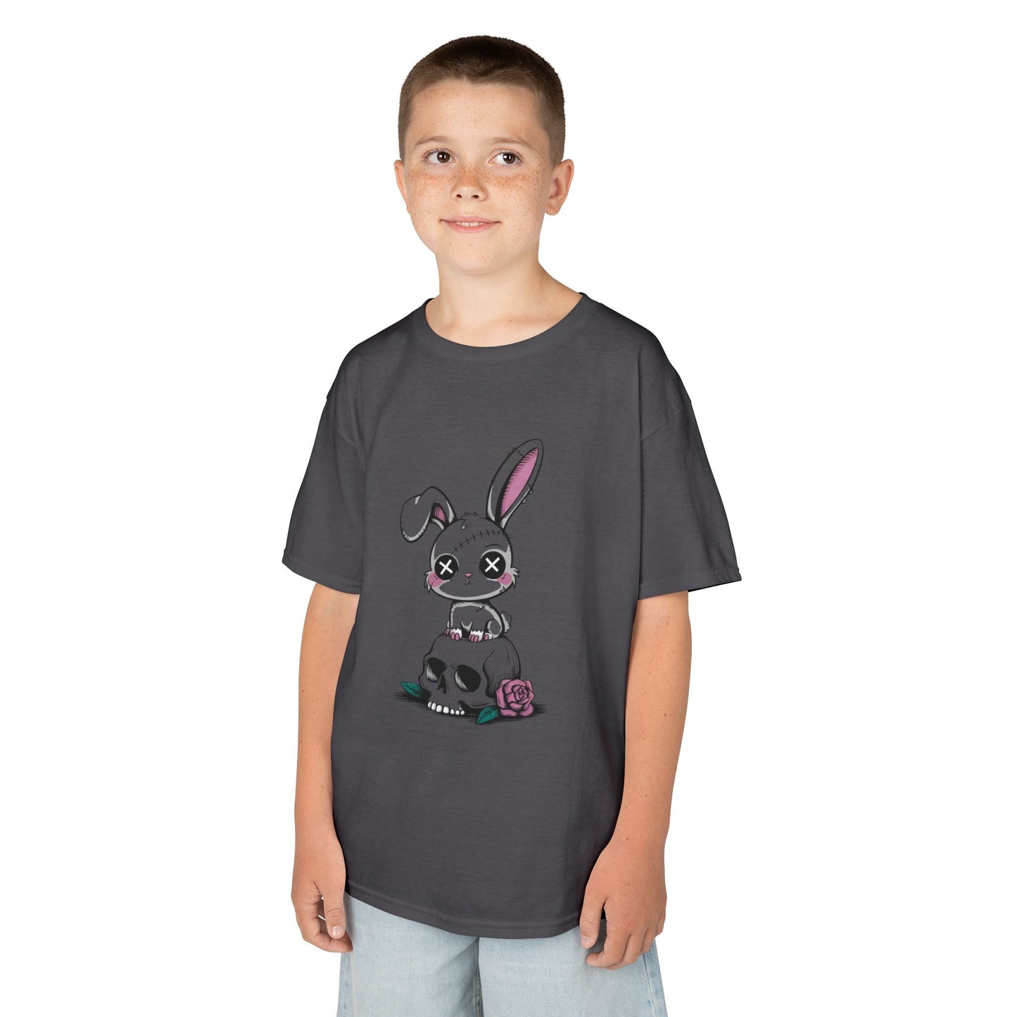 Cute Bunny Skull Kids Tee, Halloween Shirt, Kids T-Shirt, Unique Gift for Kids