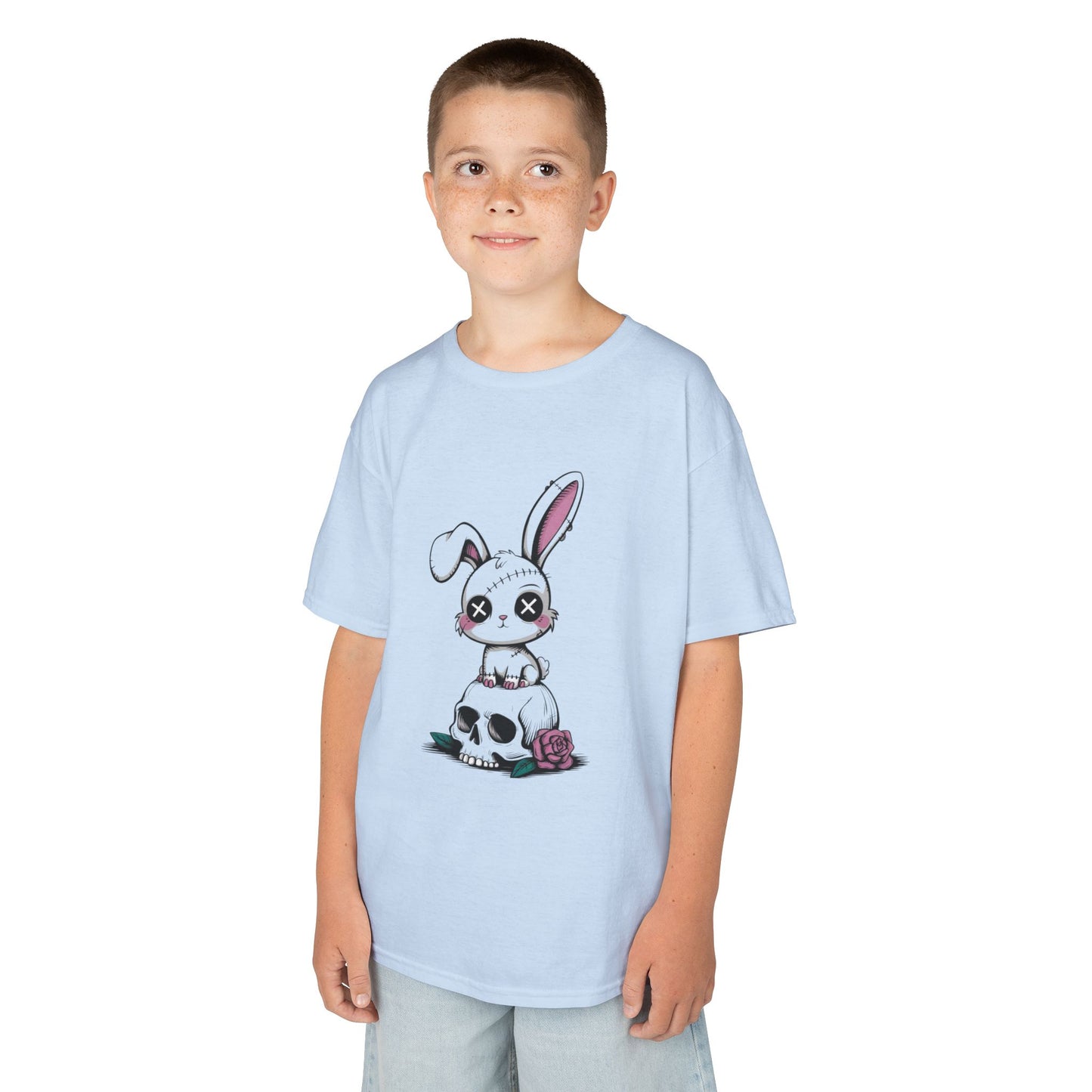 Cute Bunny Skull Kids Tee, Halloween Shirt, Kids T-Shirt, Unique Gift for Kids