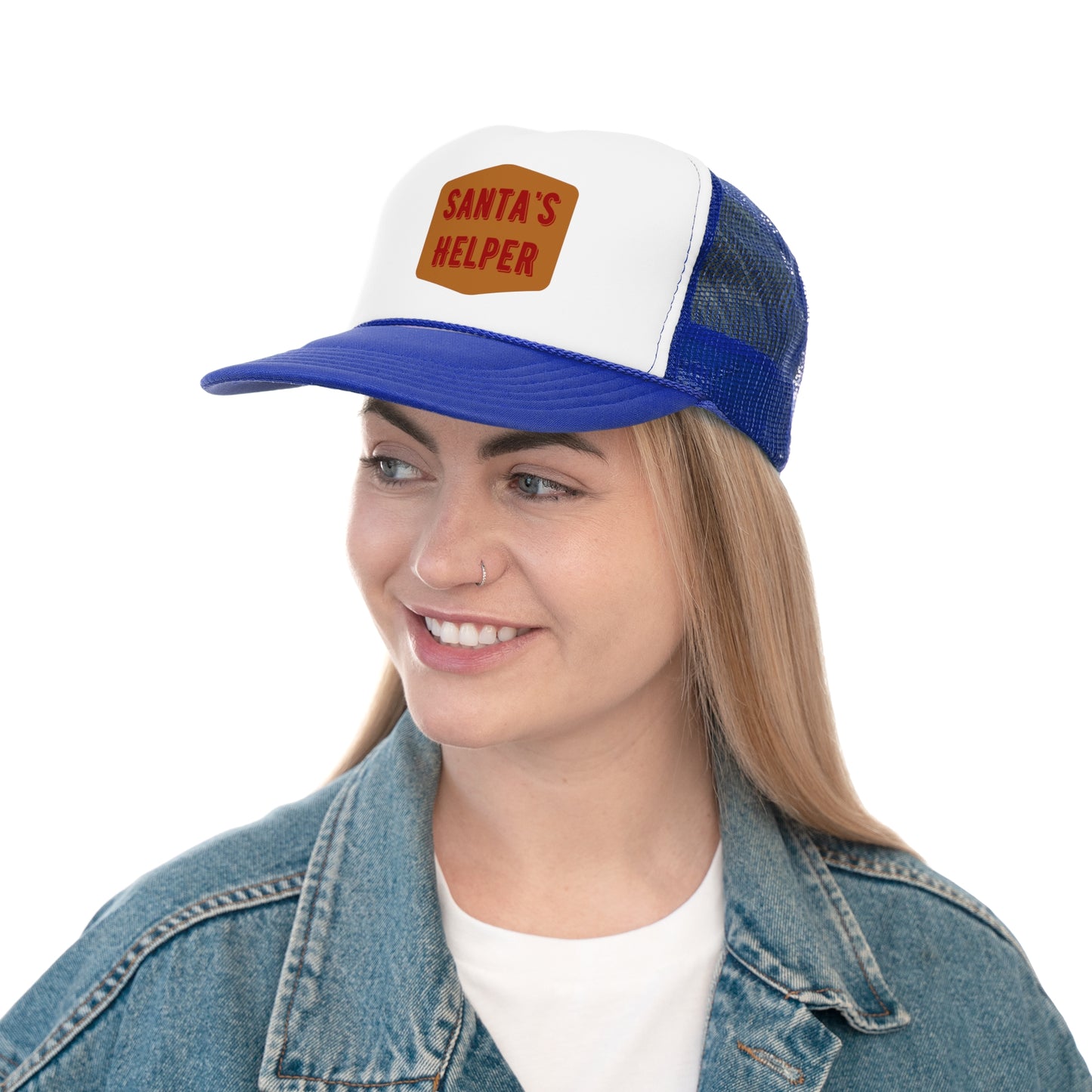 Santa's Helper Trucker Cap - Festive Holiday Hat for Christmas Celebrations