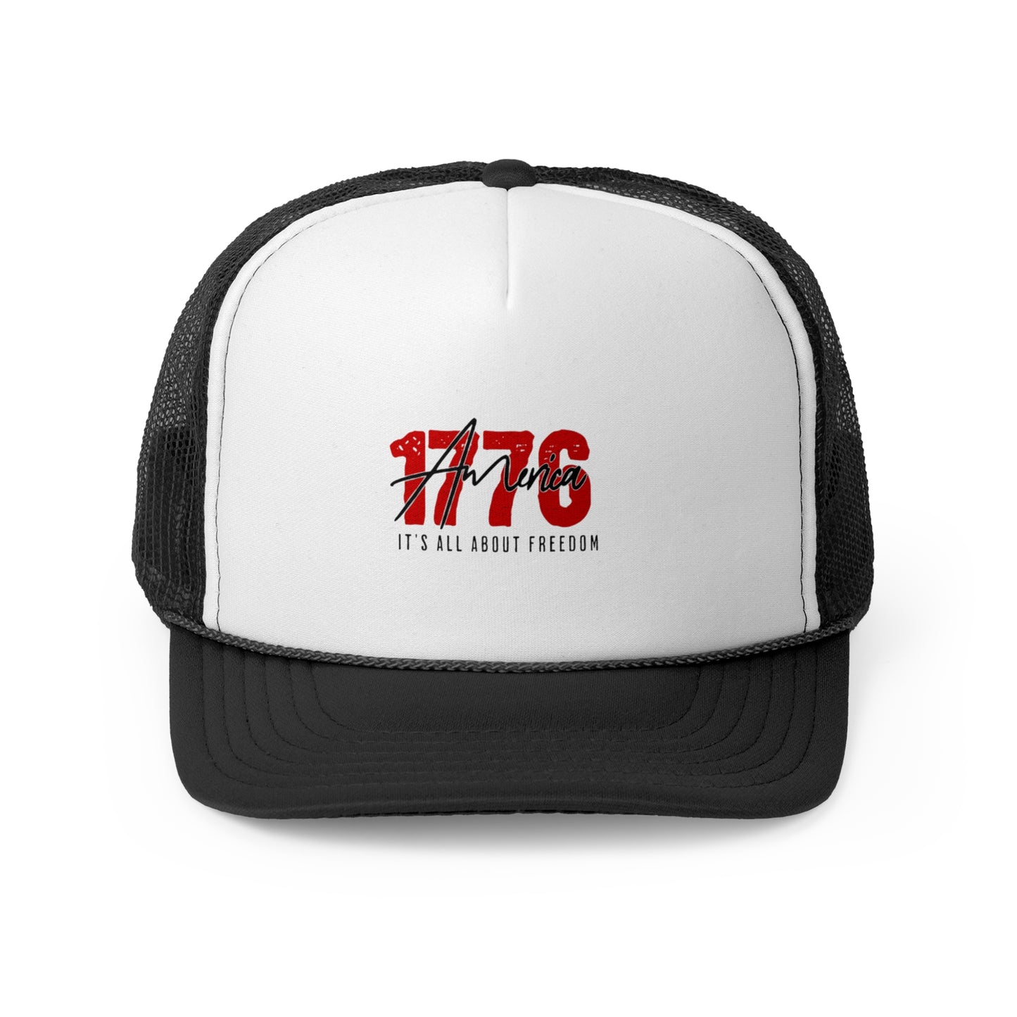 1776 Freedom Trucker Cap - Adjustable Mesh Hat for Patriotic Style