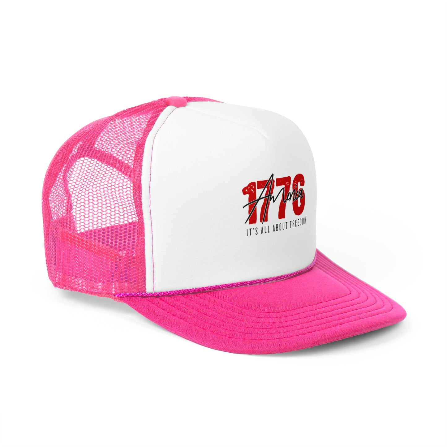 1776 Freedom Trucker Cap - Adjustable Mesh Hat for Patriotic Style