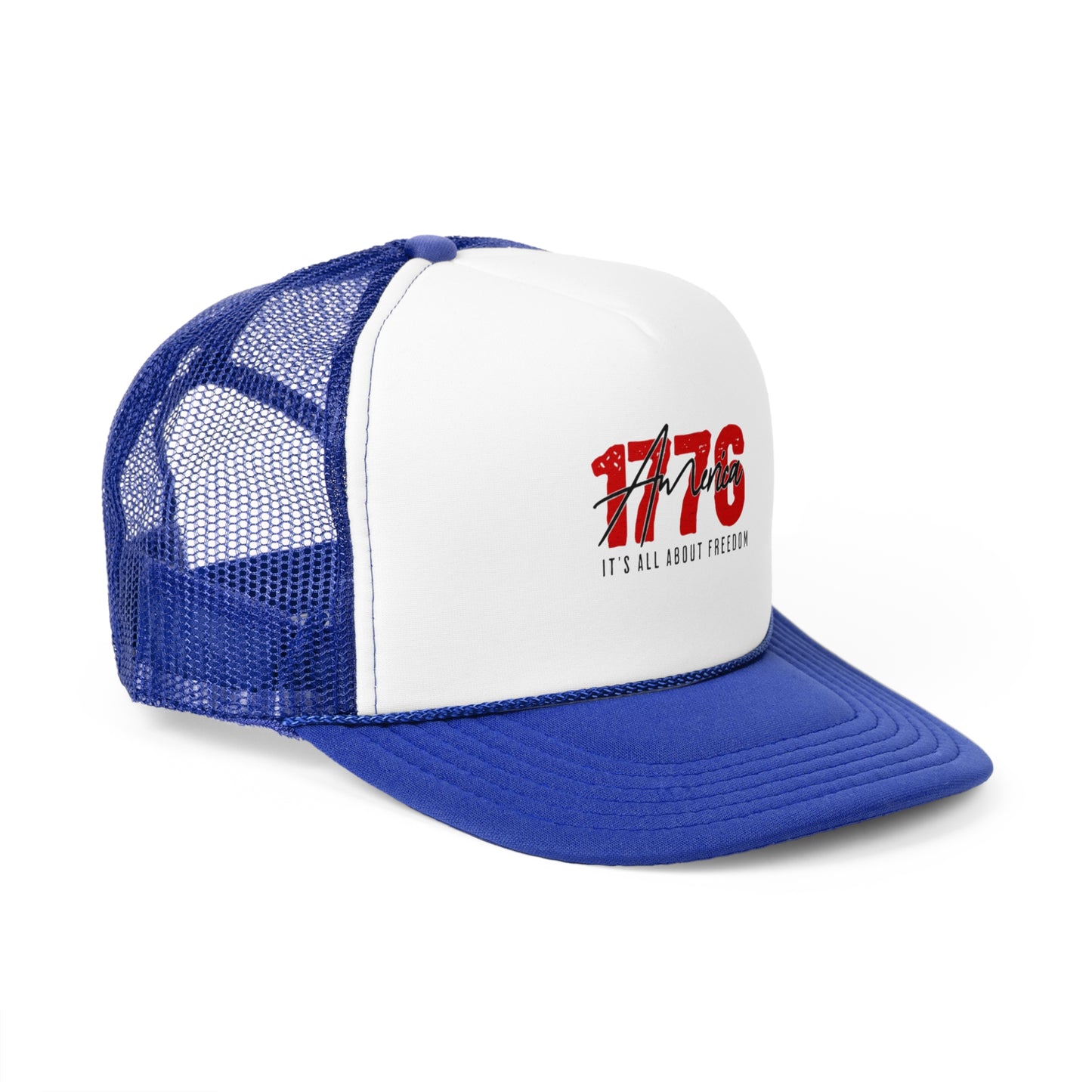 1776 Freedom Trucker Cap - Adjustable Mesh Hat for Patriotic Style
