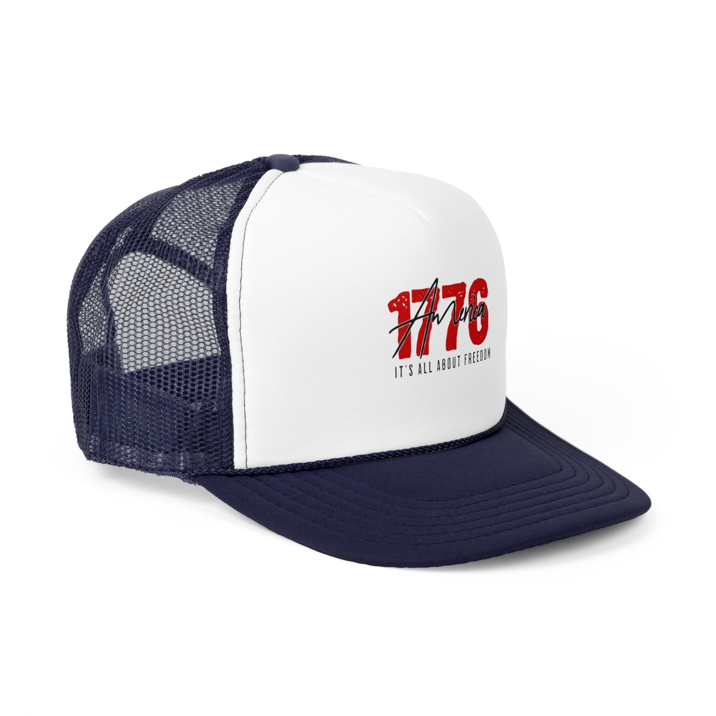1776 Freedom Trucker Cap - Adjustable Mesh Hat for Patriotic Style