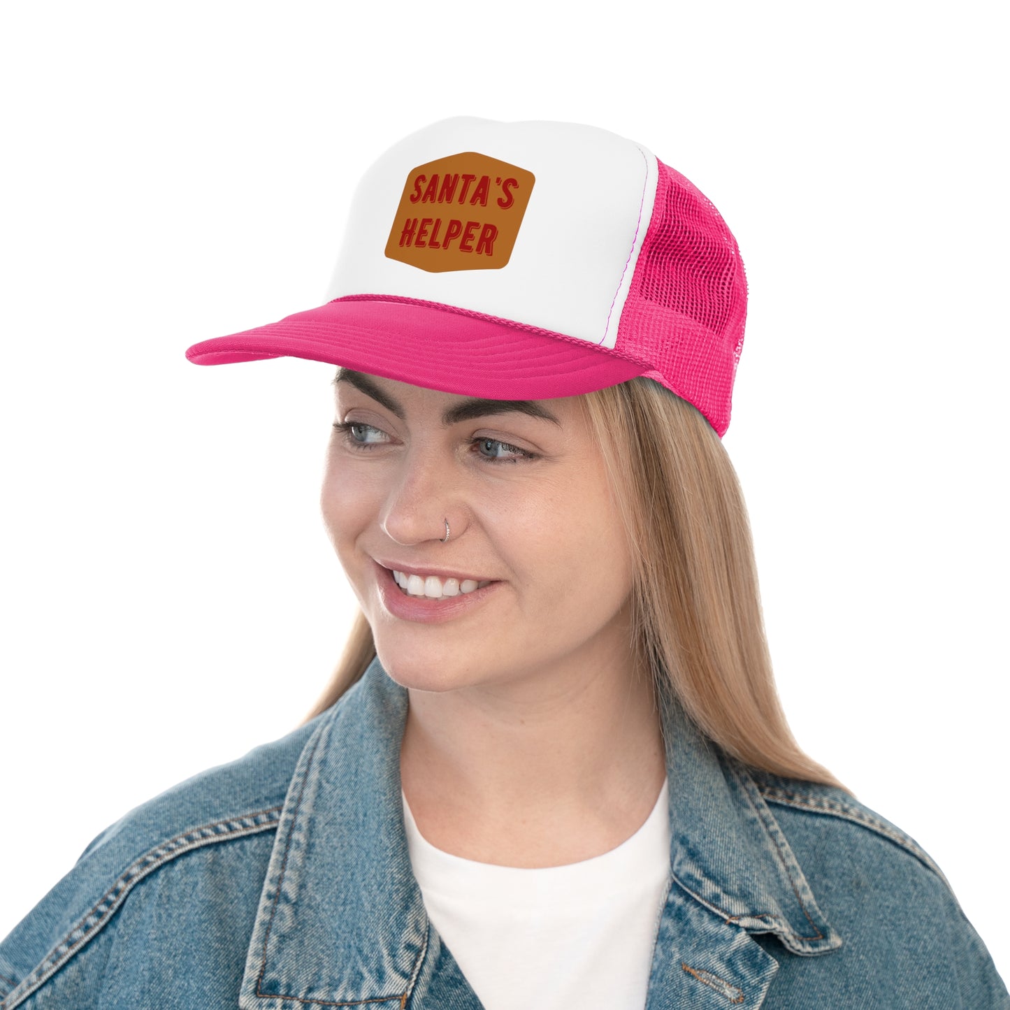 Santa's Helper Trucker Cap - Festive Holiday Hat for Christmas Celebrations