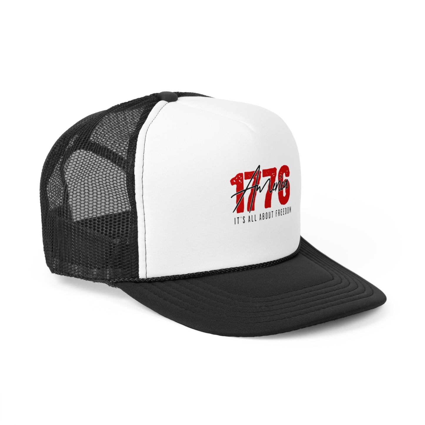 1776 Freedom Trucker Cap - Adjustable Mesh Hat for Patriotic Style