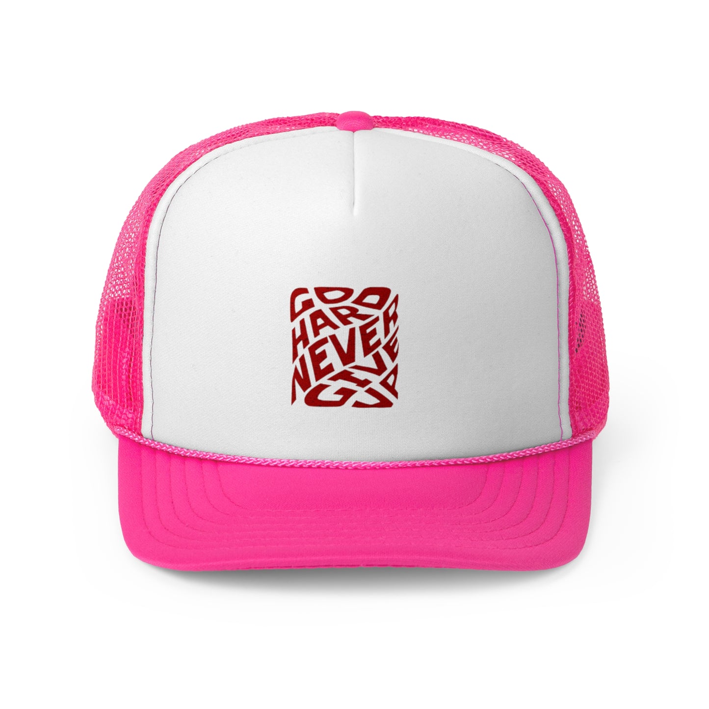 Inspirational Trucker Cap - "Go Hard Never Give Up" Design