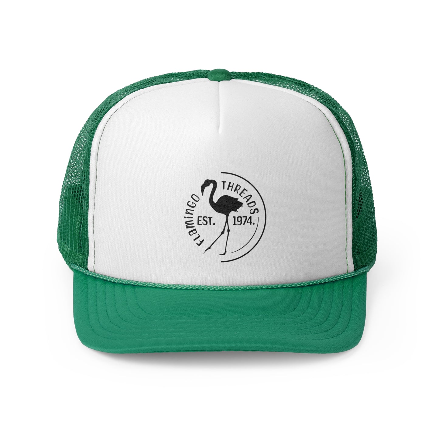 Retro Flamingo Threads Trucker Cap - Stylish Vintage Hat