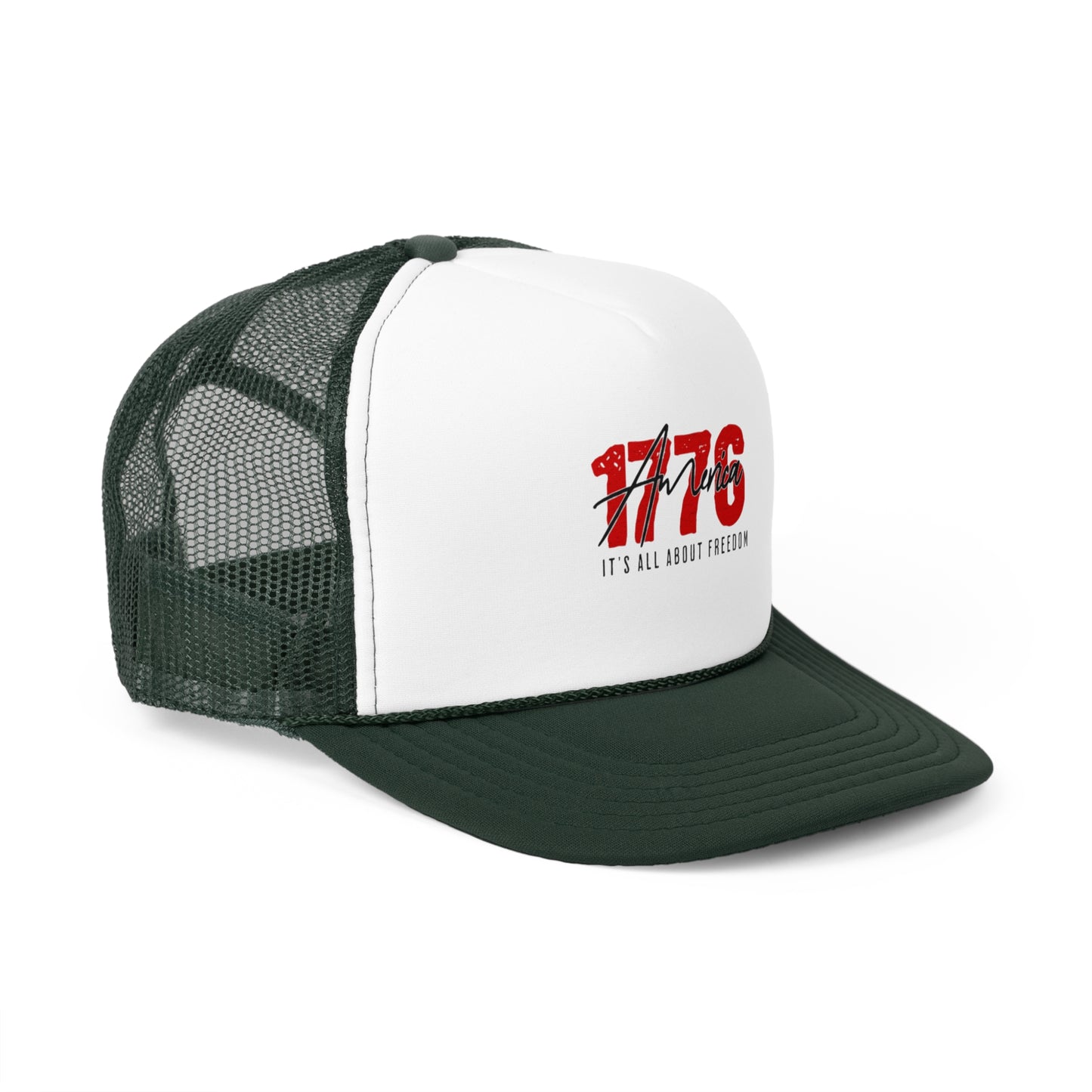 1776 Freedom Trucker Cap - Adjustable Mesh Hat for Patriotic Style