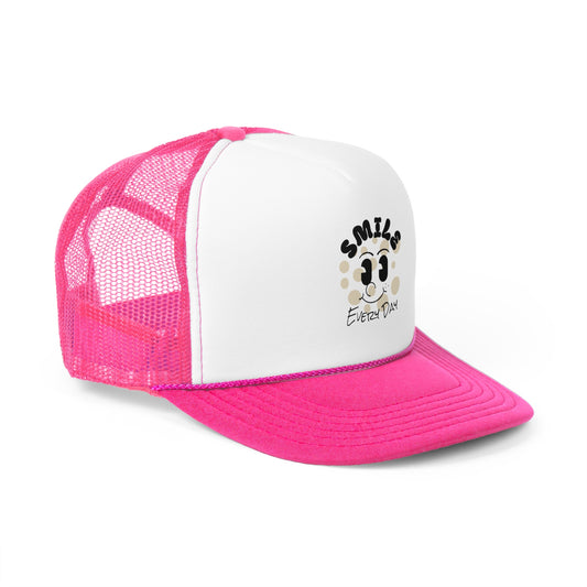 Smiles Every Day Trucker Cap, Fun Hat for Sunshine Lovers